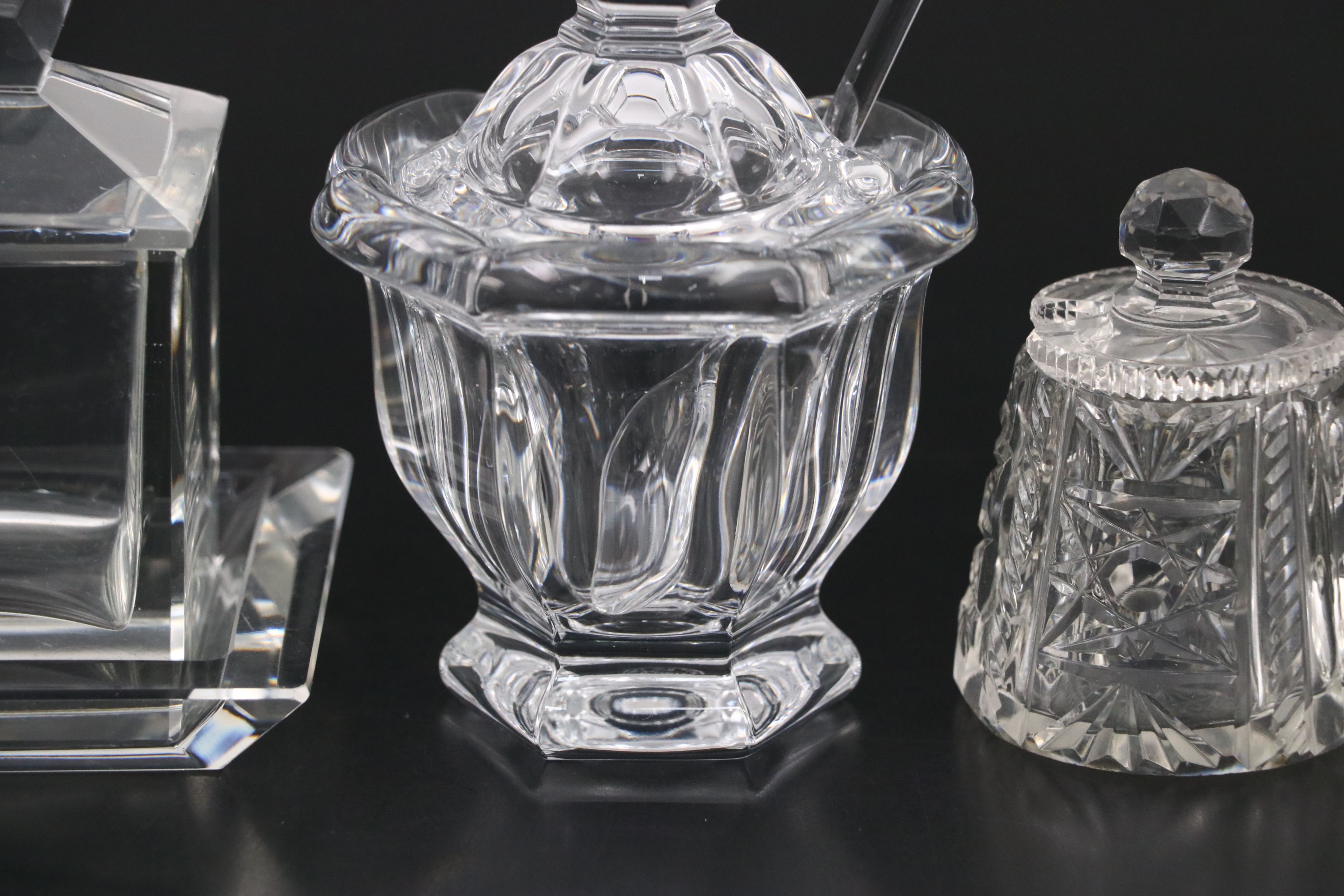 Baccarat "Bretagne" Sugar Bowl with Waterford and Other Cut Crystal Tableware
