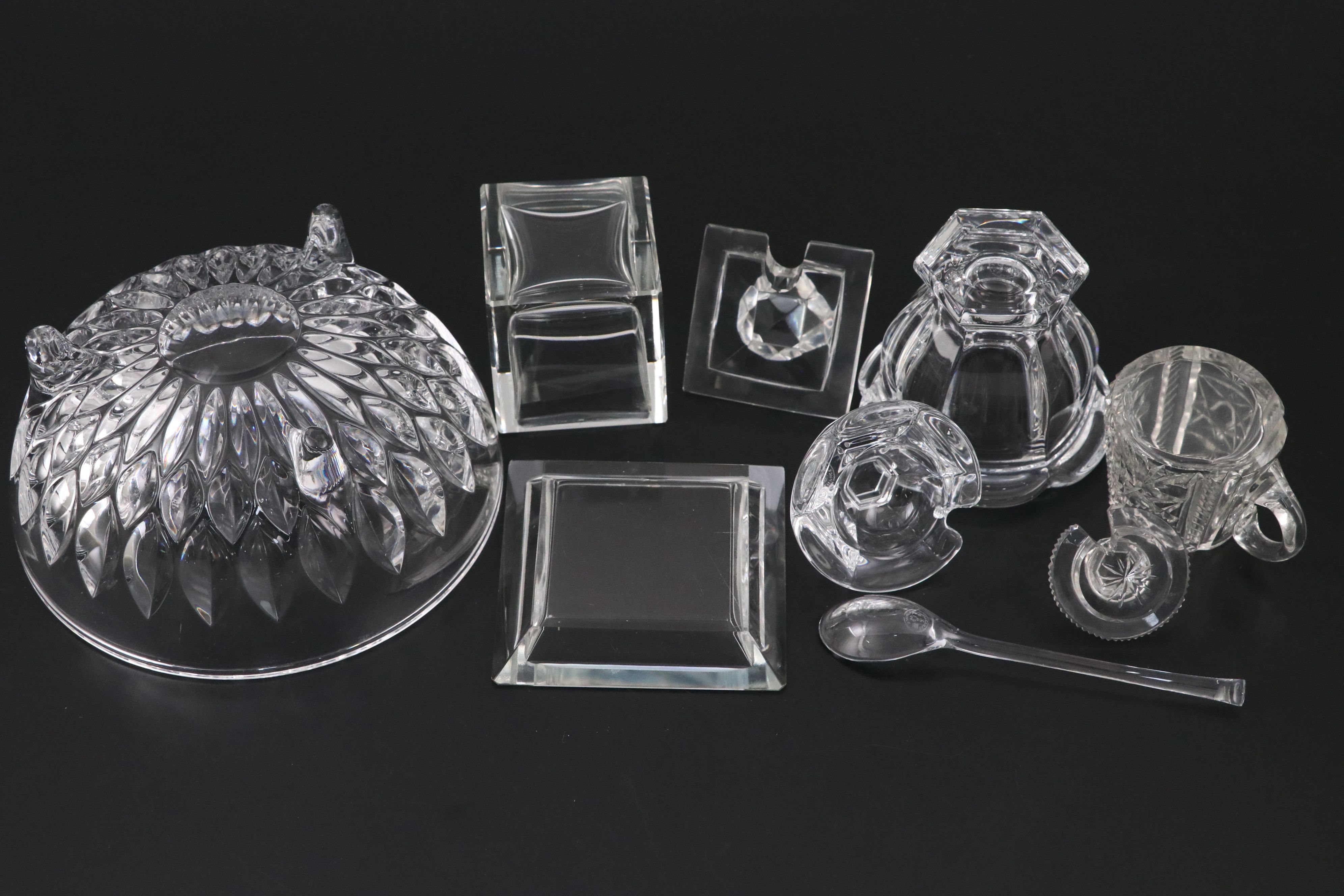 Baccarat "Bretagne" Sugar Bowl with Waterford and Other Cut Crystal Tableware