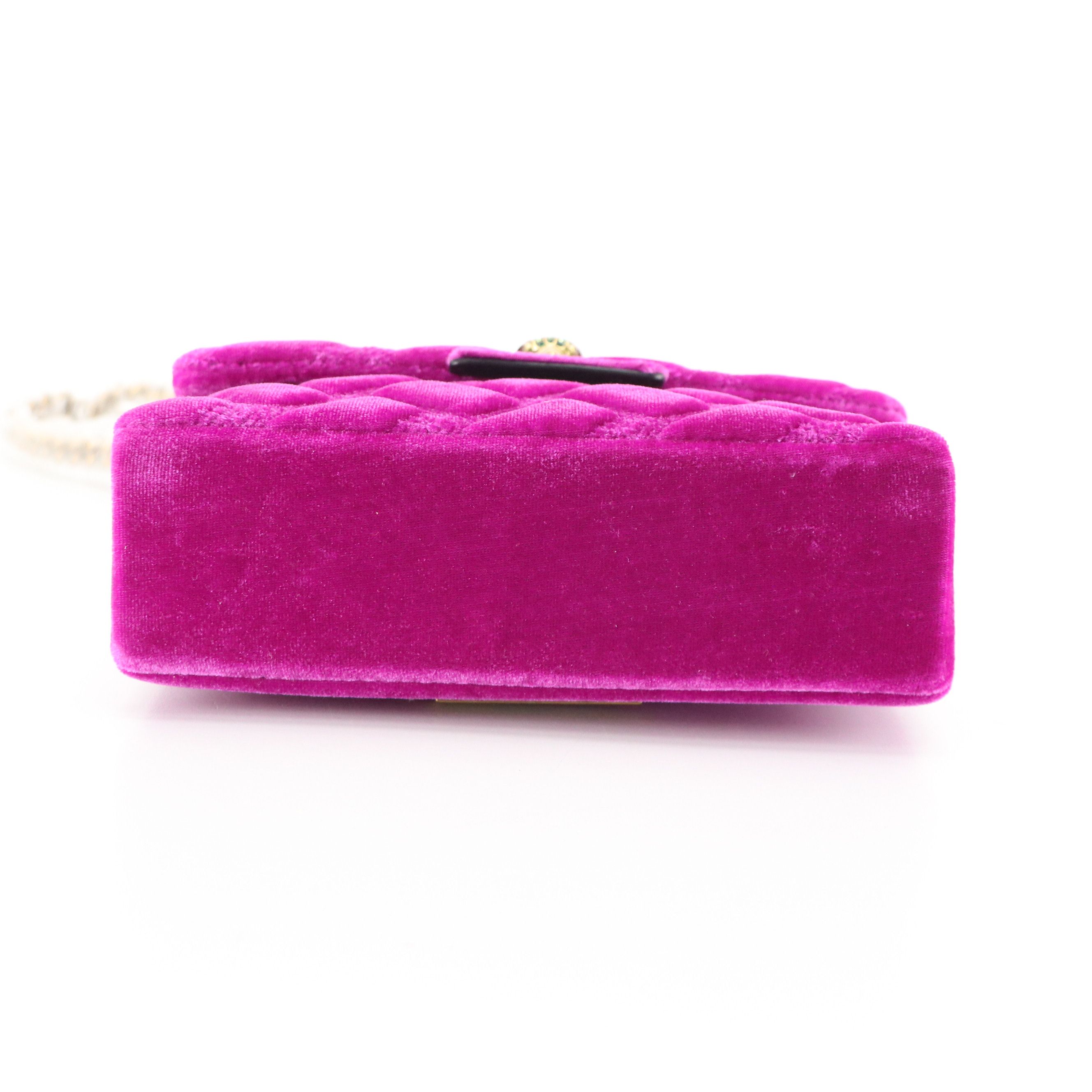 Kurt Geiger Mini Kensington Bag in Quilted Triple-Stitched Velvet