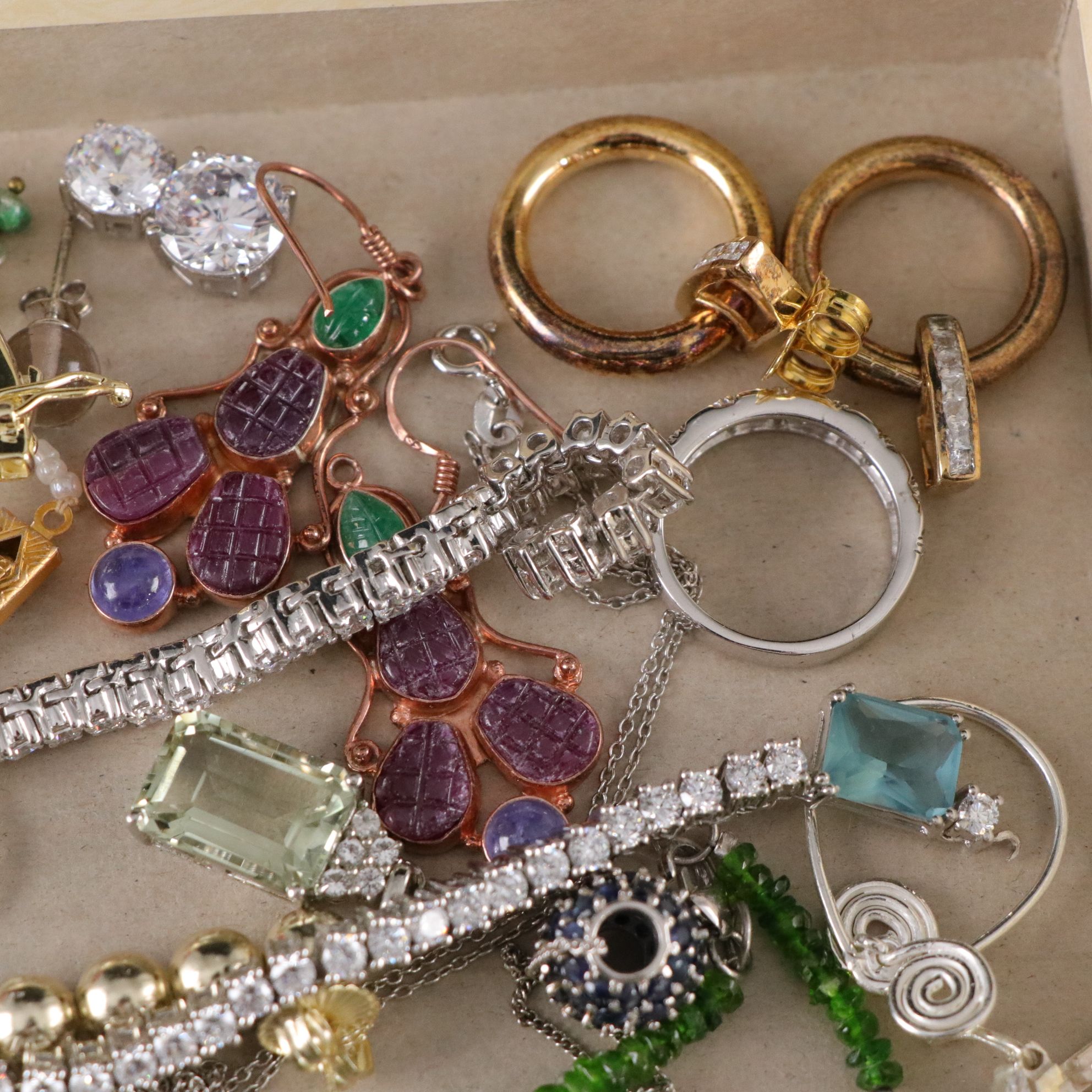 Assortment of Sterling Silver Broken and Tangled Jewelry for Repair