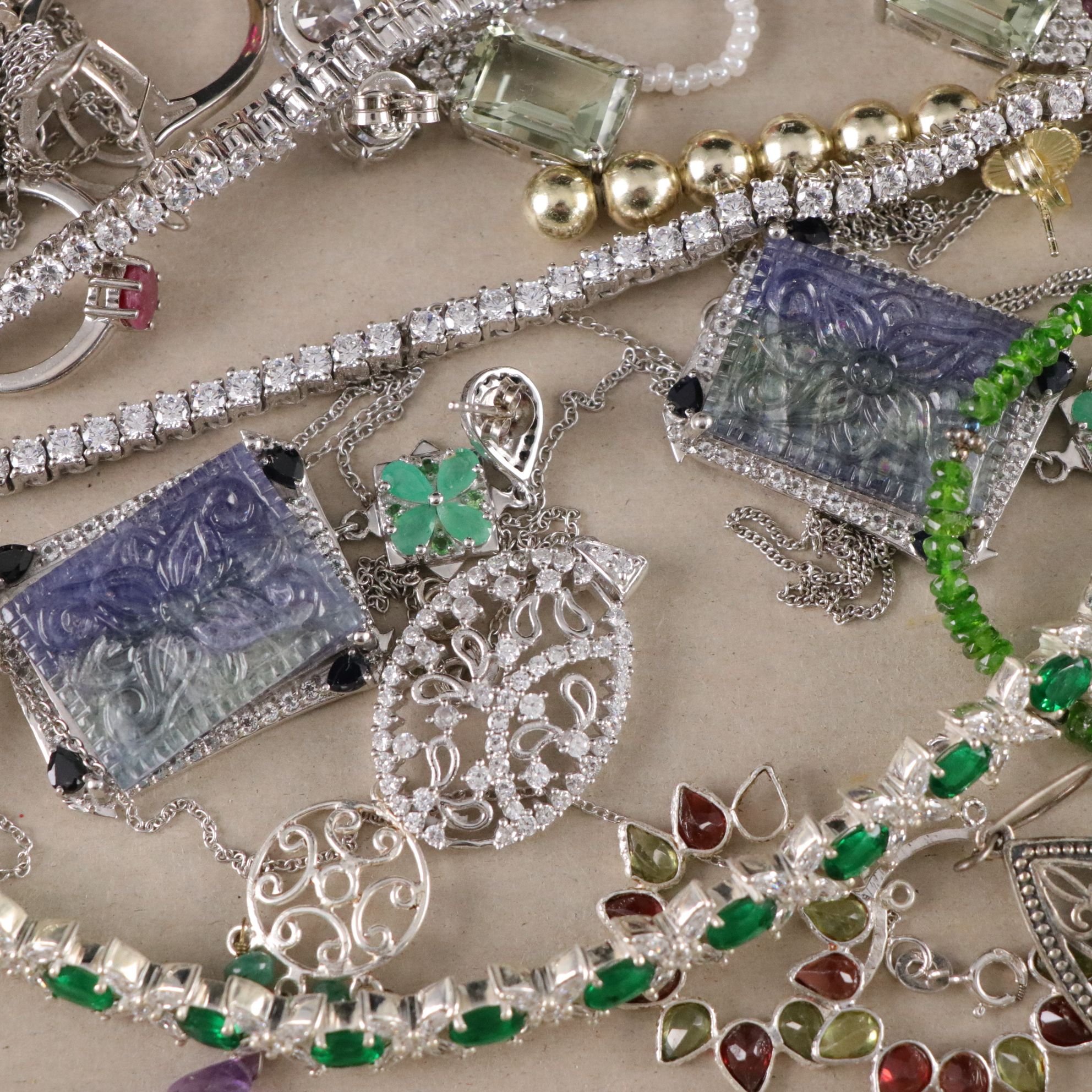 Assortment of Sterling Silver Broken and Tangled Jewelry for Repair