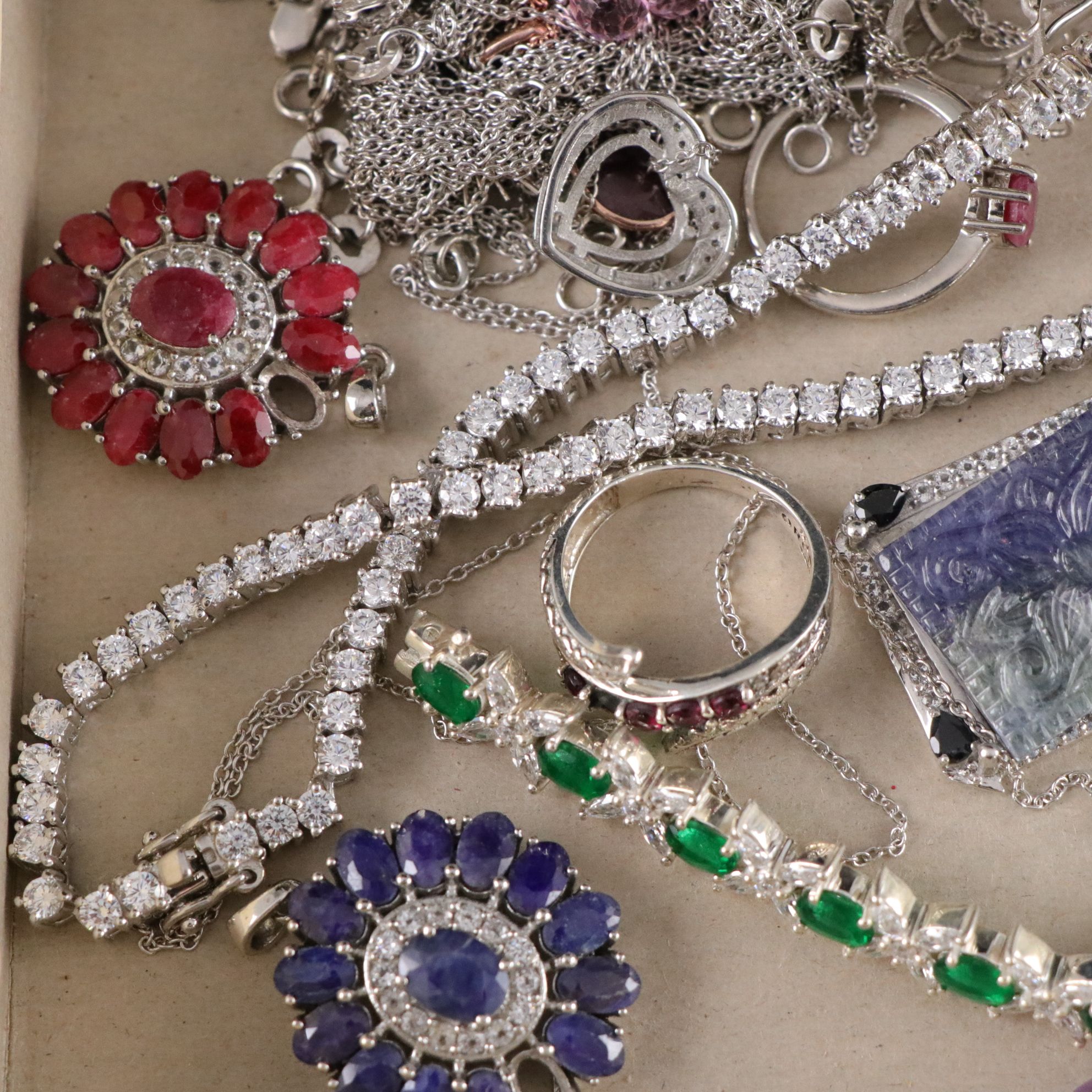 Assortment of Sterling Silver Broken and Tangled Jewelry for Repair