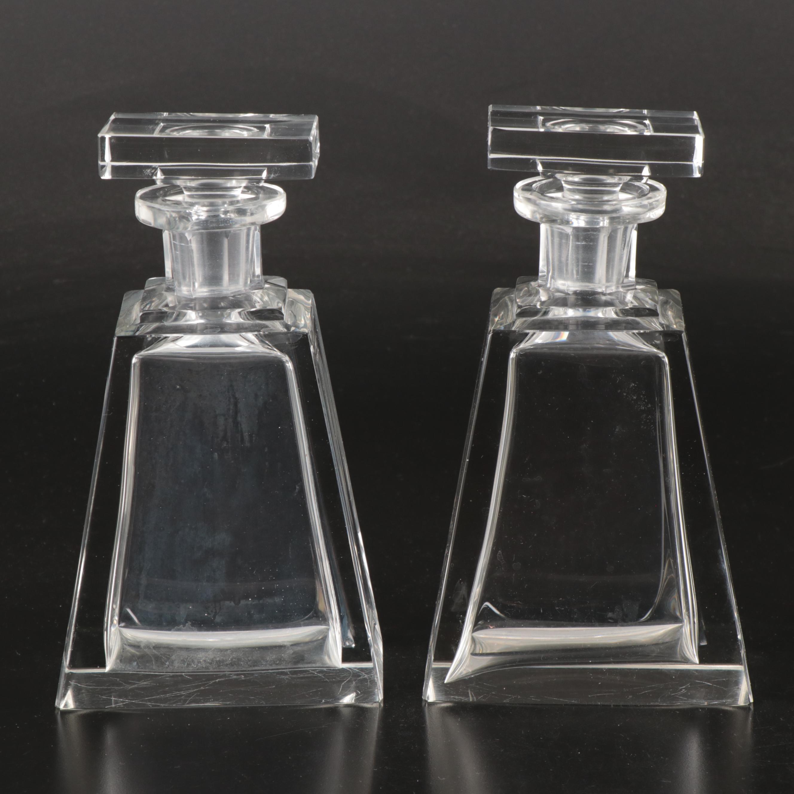 Mid-Century Geometric Crystal Decanters