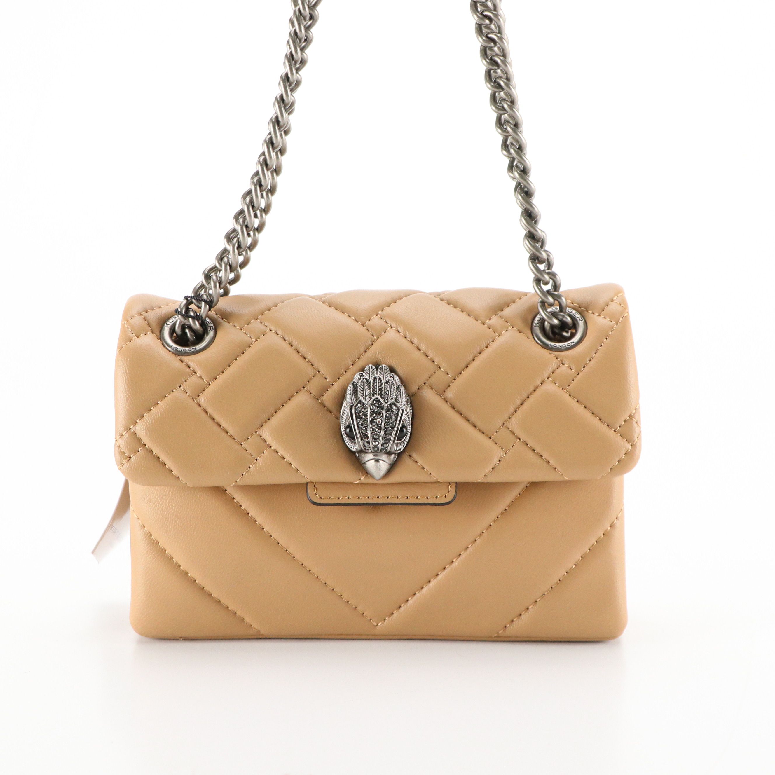 Kurt Geiger Mini Kensington Bag in Quilted Camel Tan 1 AM Leather