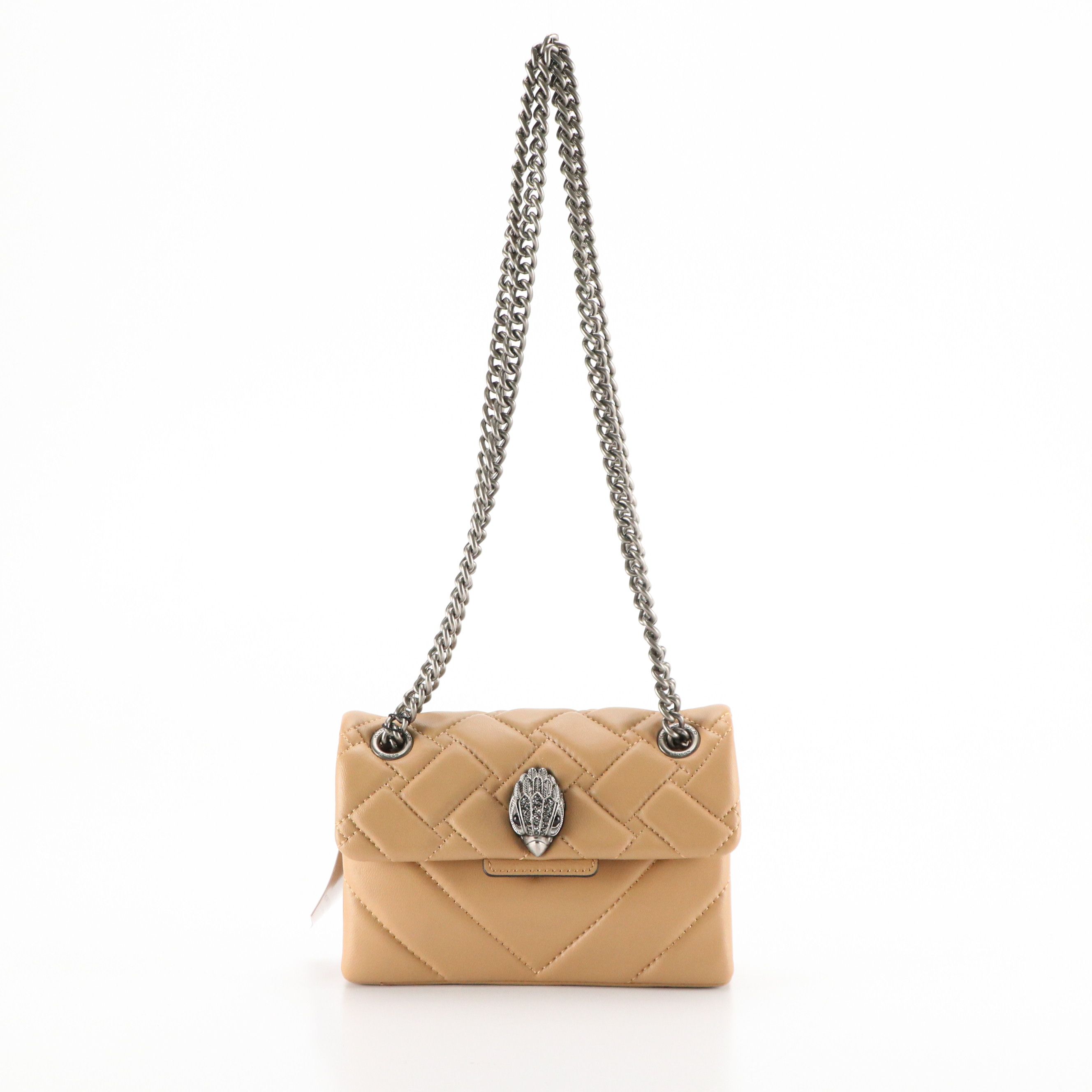 Kurt Geiger Mini Kensington Bag in Quilted Camel Tan 1 AM Leather