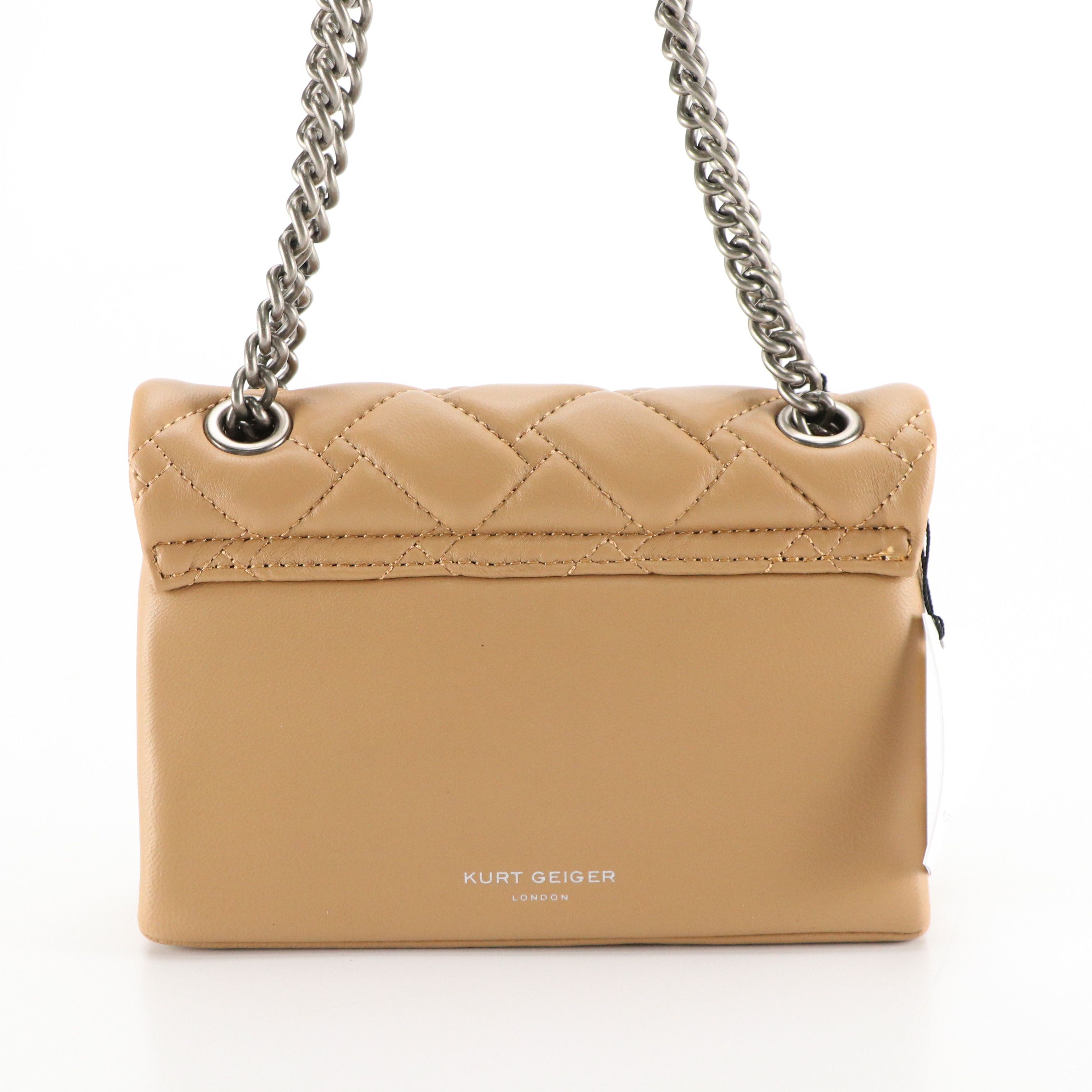 Kurt Geiger Mini Kensington Bag in Quilted Camel Tan 1 AM Leather