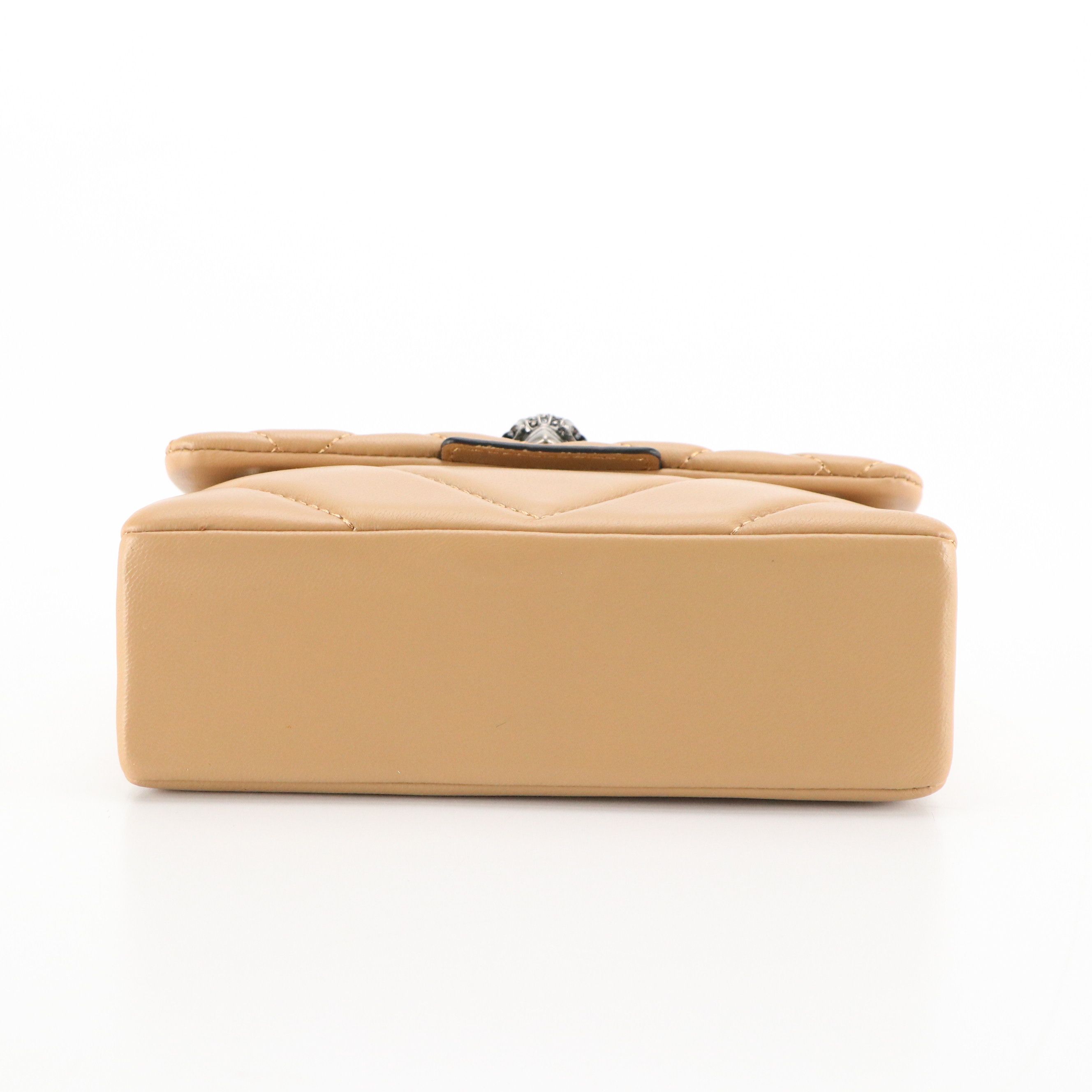 Kurt Geiger Mini Kensington Bag in Quilted Camel Tan 1 AM Leather