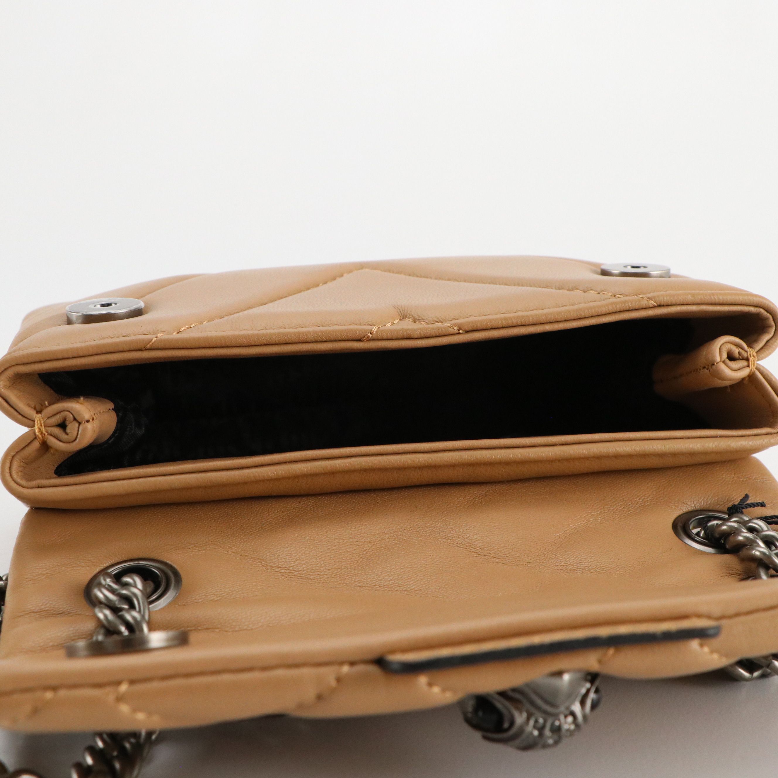 Kurt Geiger Mini Kensington Bag in Quilted Camel Tan 1 AM Leather