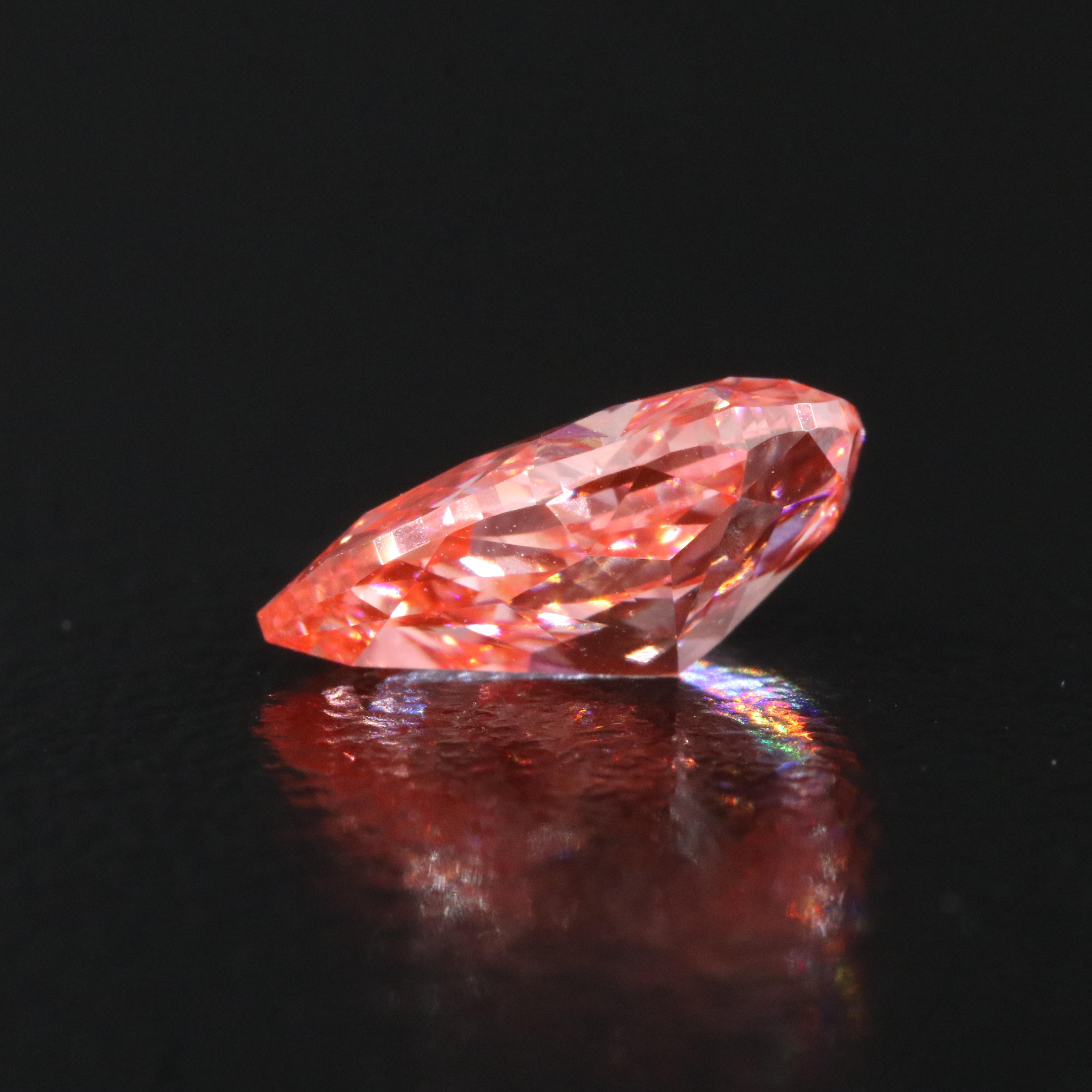 Loose 1.51 CT Lab Grown Fancy Vivid Pink Diamond with IGI Report
