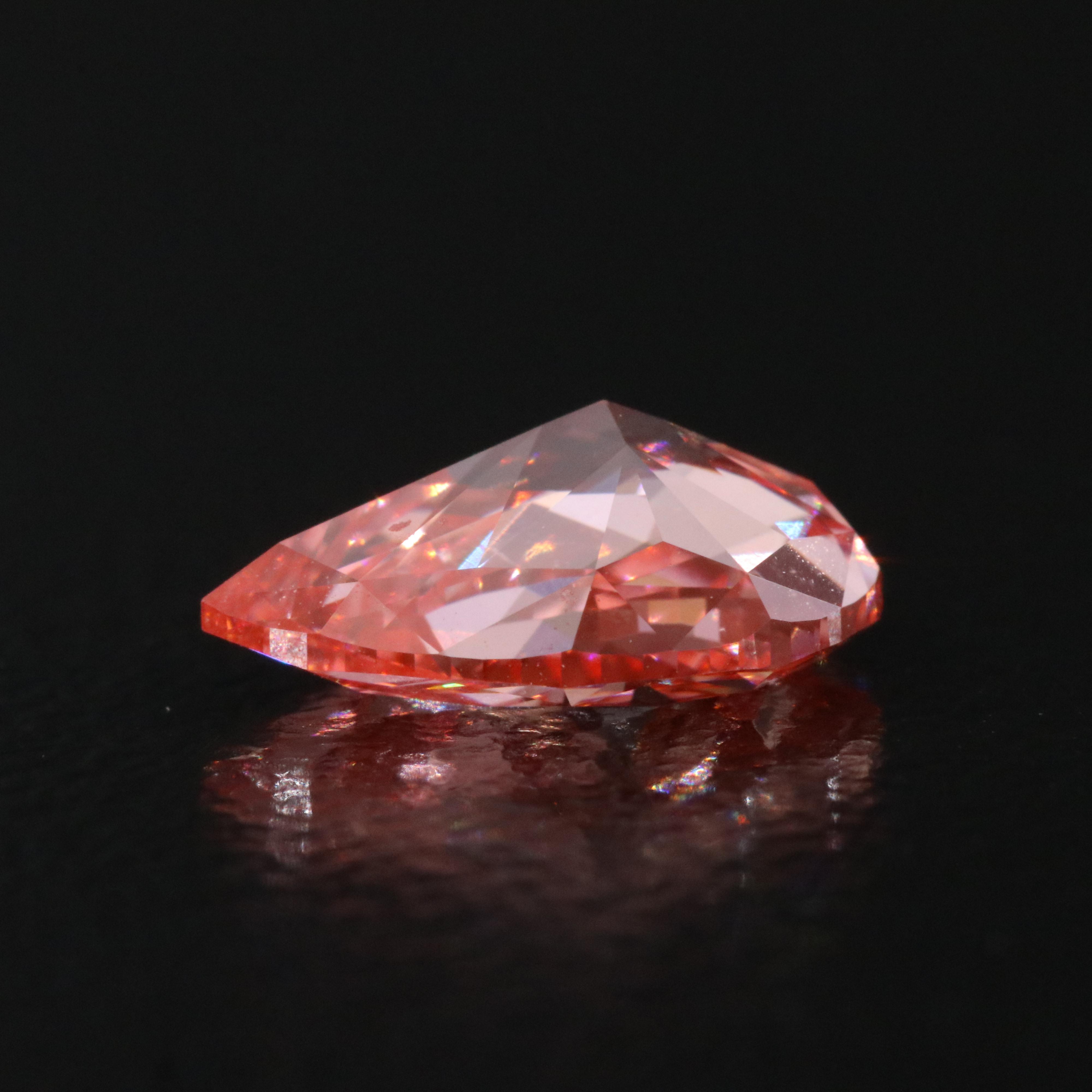 Loose 1.51 CT Lab Grown Fancy Vivid Pink Diamond with IGI Report