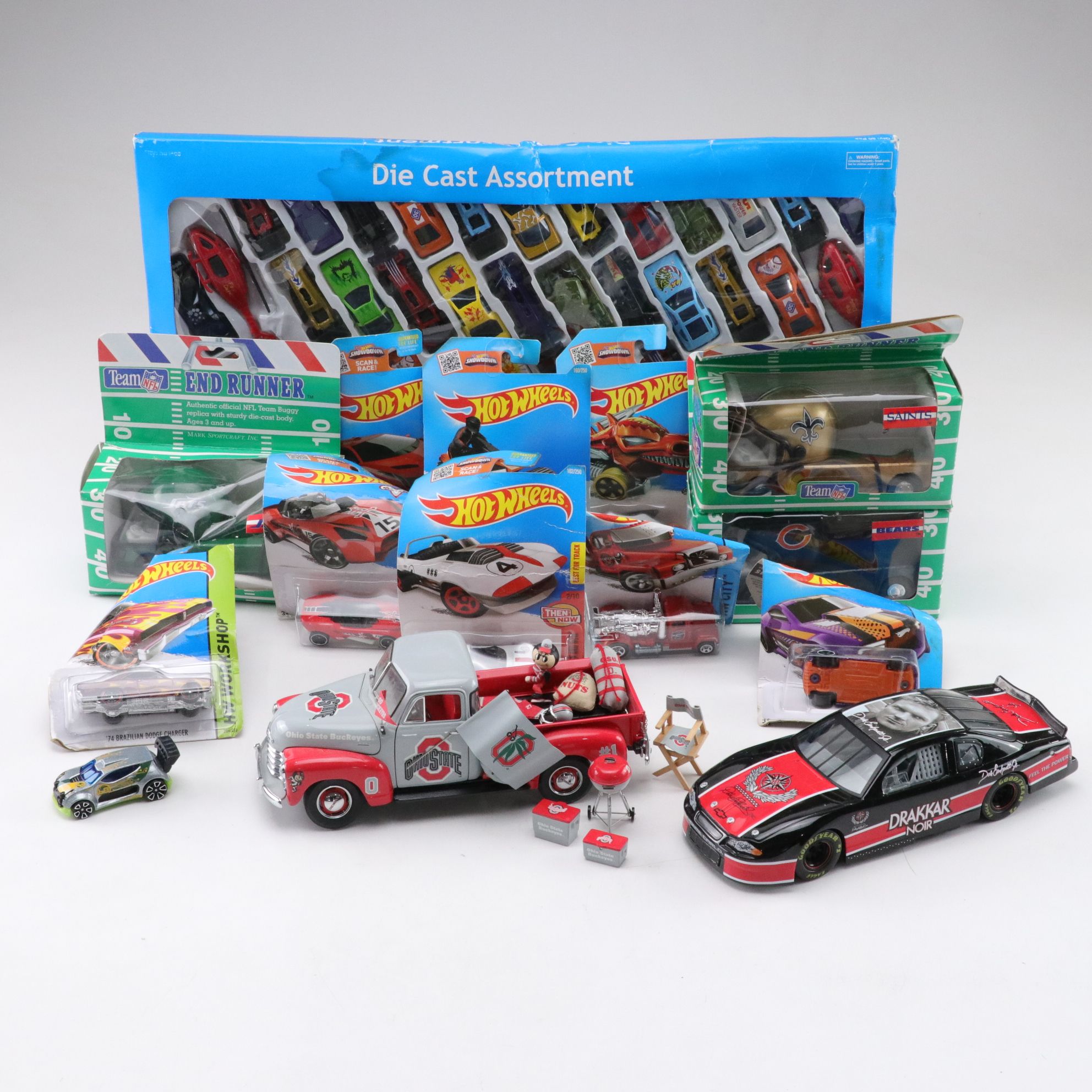 Danbury Mint "Buckeye" Pickup, Team NFL Trucks & Mattel Hot Wheels Diecast Cars