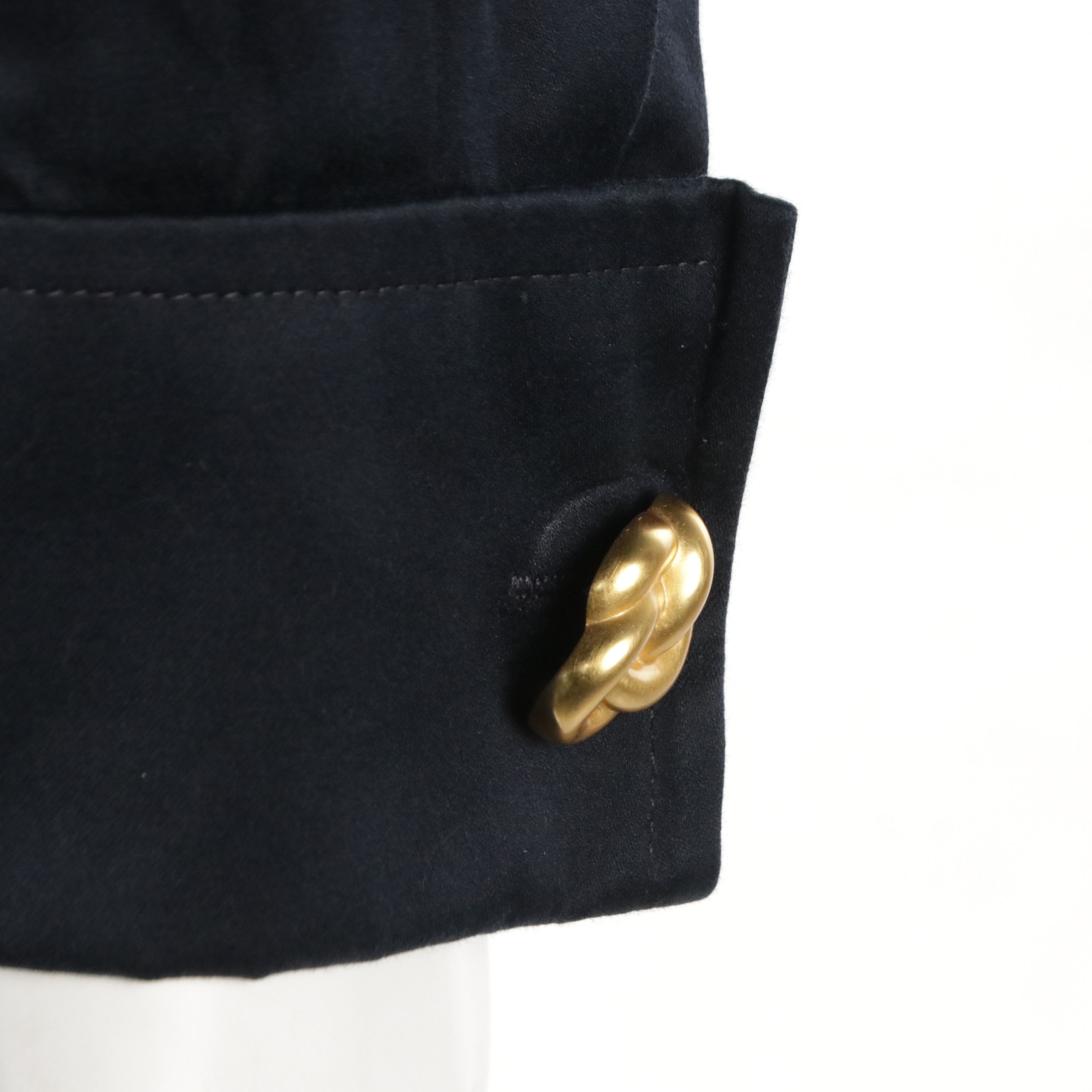 Anne Klein Wrap Shirt Dress in Navy Blue Cotton