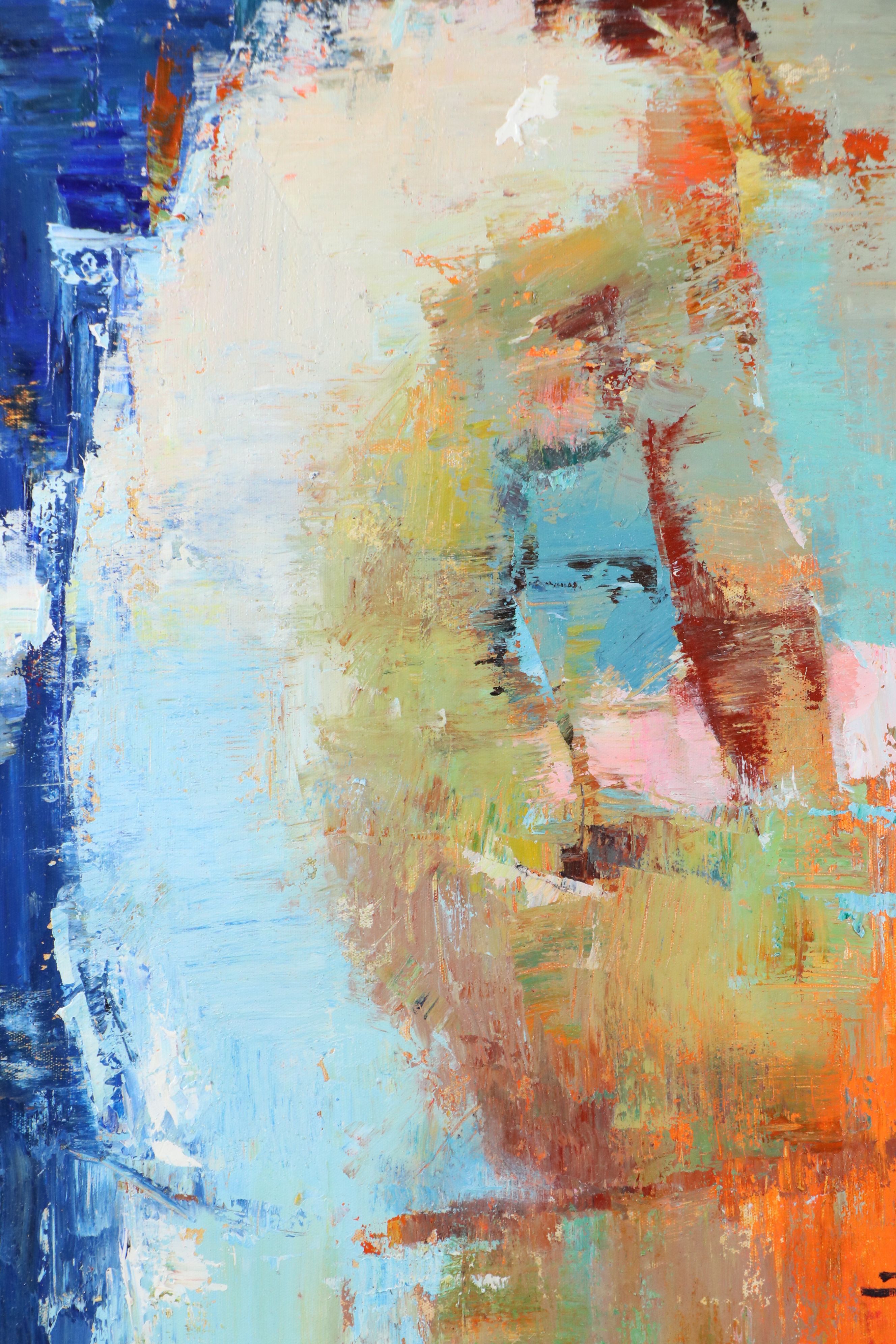 Figural Oil Painting of Impressionistic Nude, 21st Century