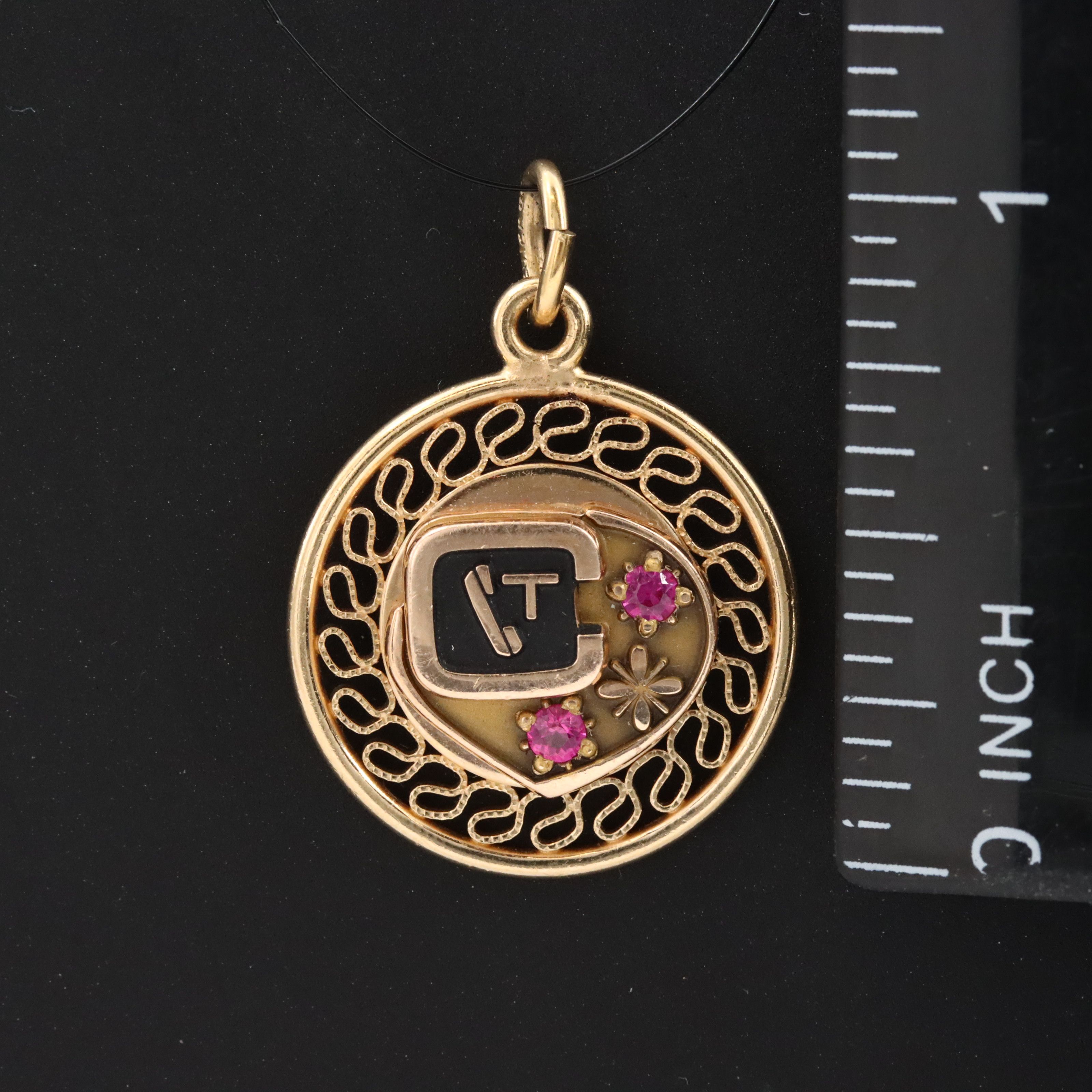 Gold-Filled Ruby Years of Service Pendant