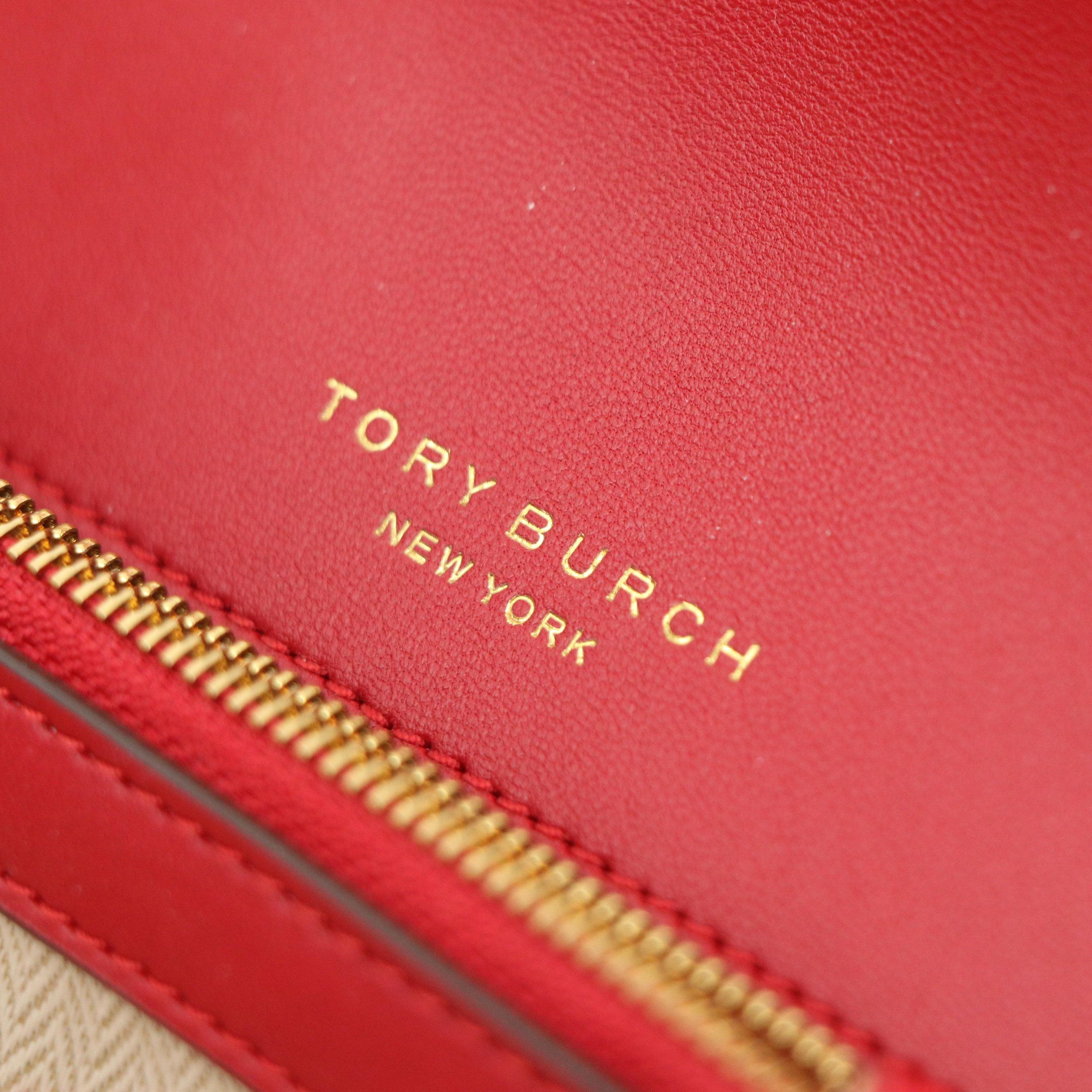 Tory Burch Willa Bouclé "Teddy Bear" Small Shoulder Bag in Pomegranate Red