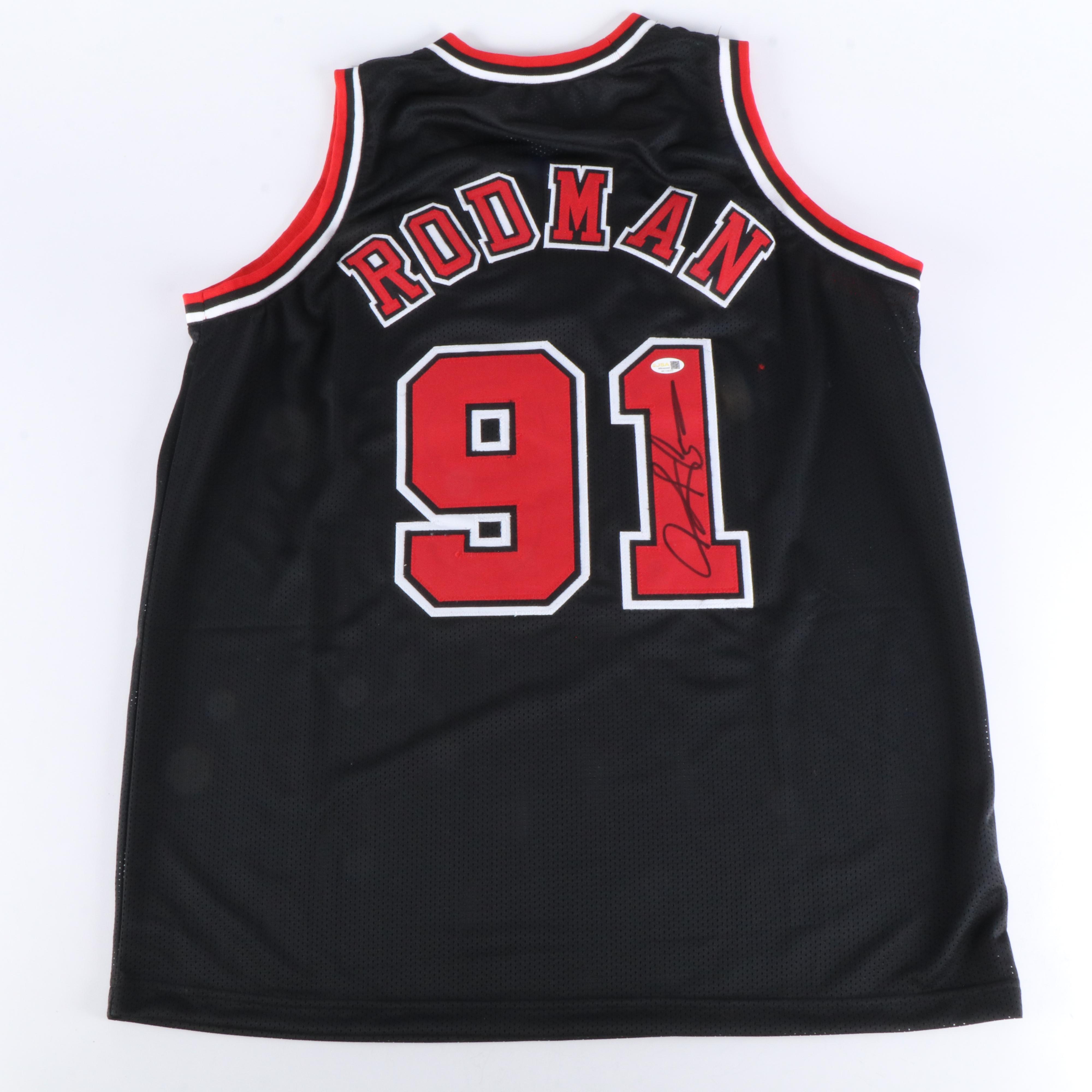 Dennis Rodman Signed Chicago Bulls Basketball Jersey, JSA