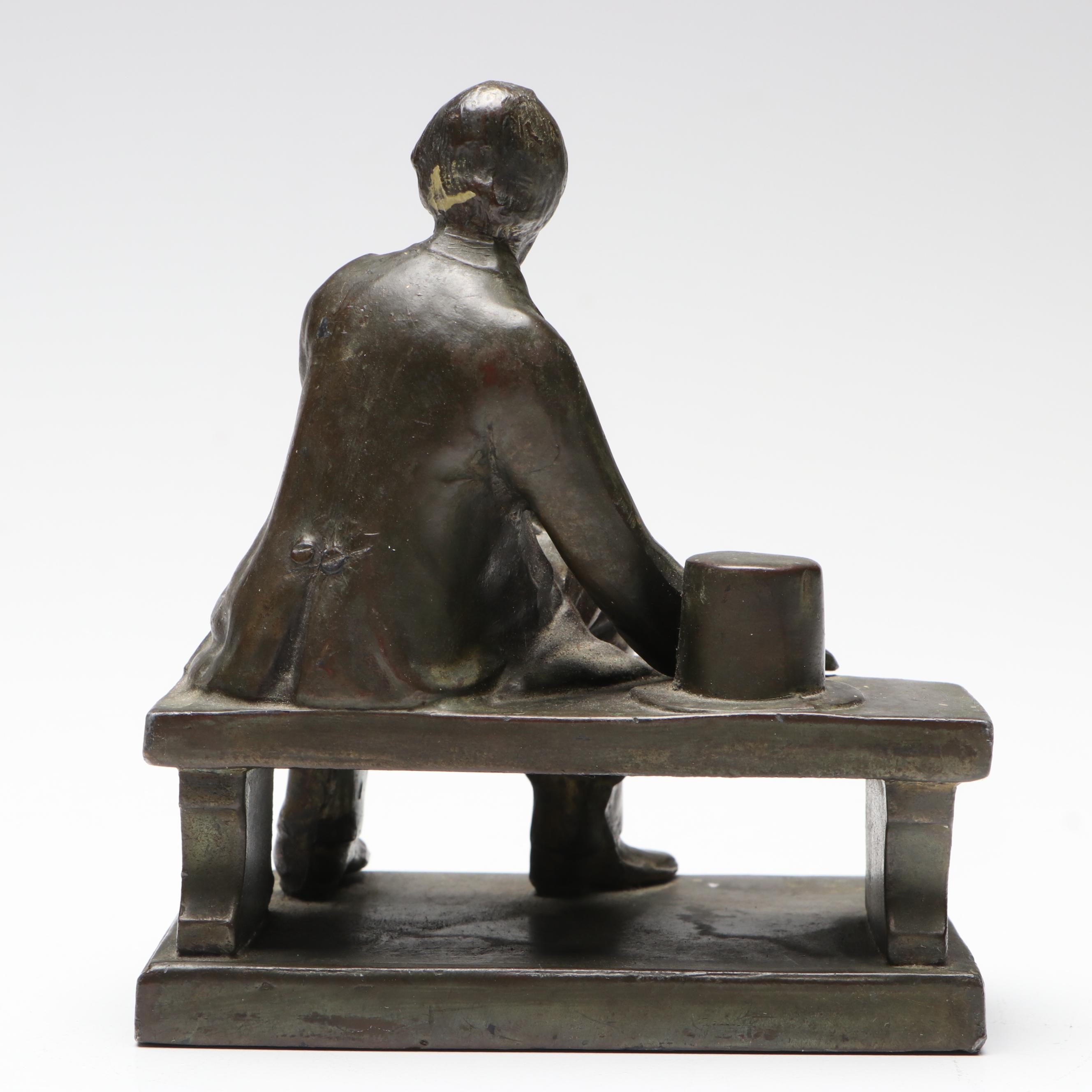 Bronzed Spelter Abraham Lincoln Figurine After Gutzon Borglum