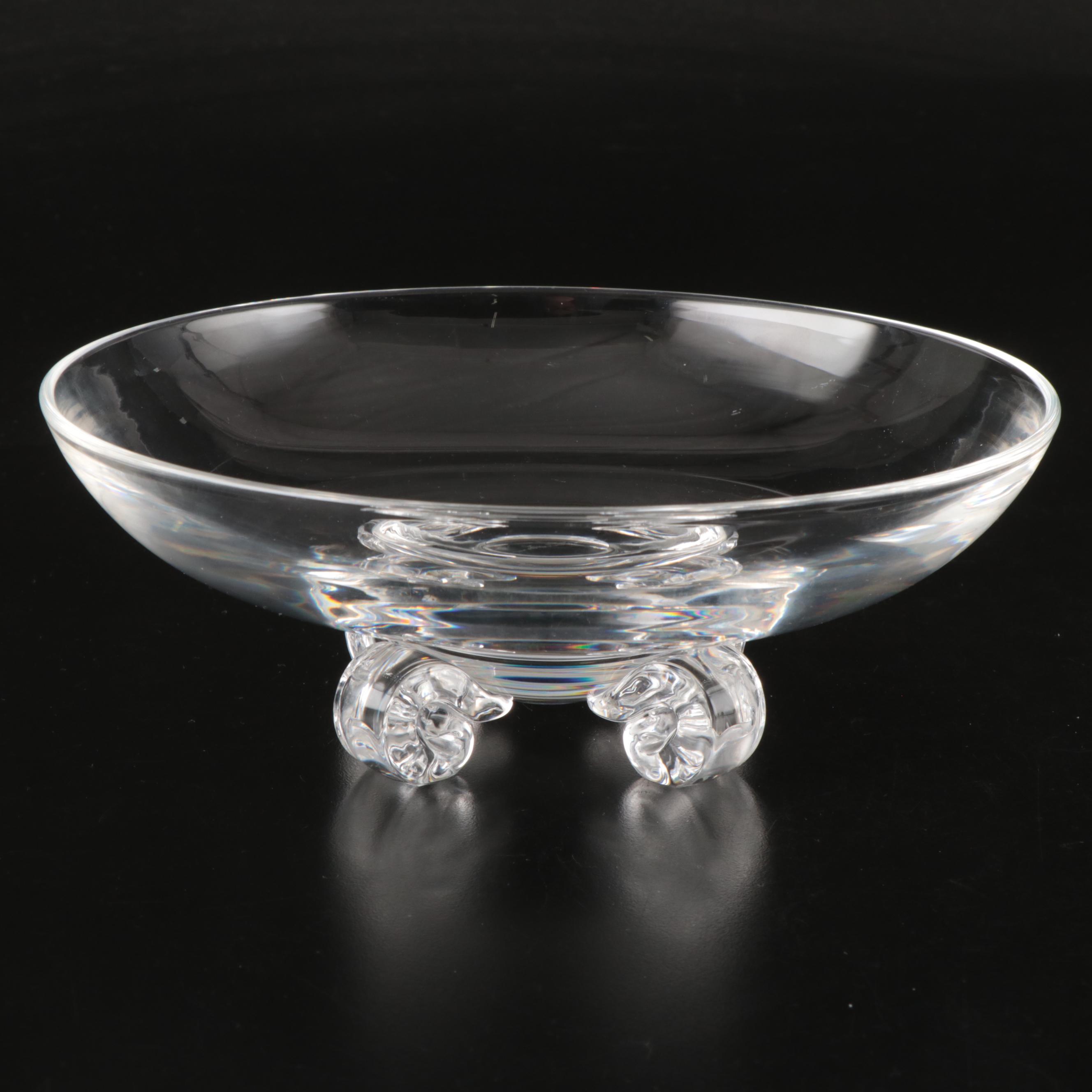 John Dreves for Steuben Footed Art Glass Bowl, Mid to Late 20th Century