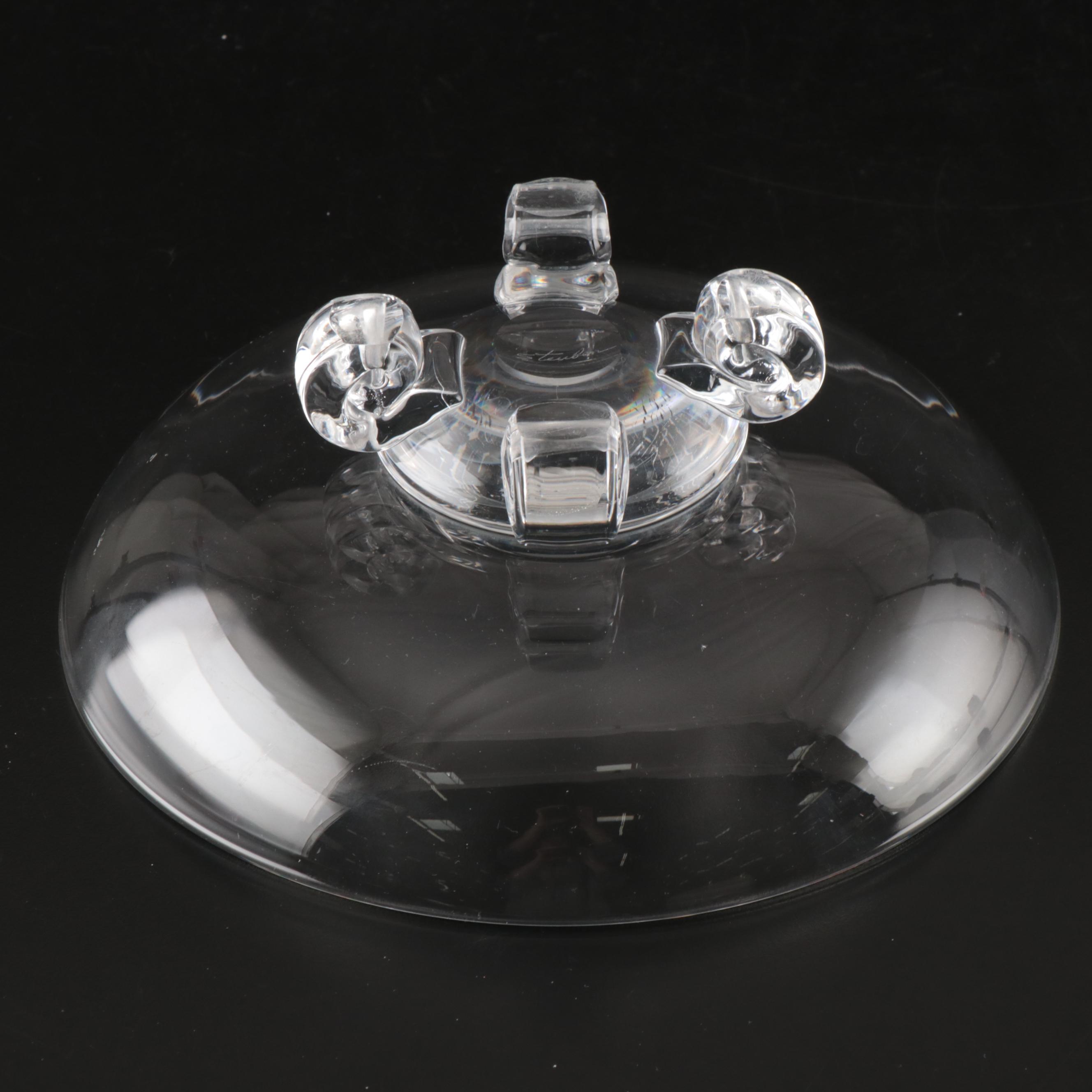John Dreves for Steuben Footed Art Glass Bowl, Mid to Late 20th Century
