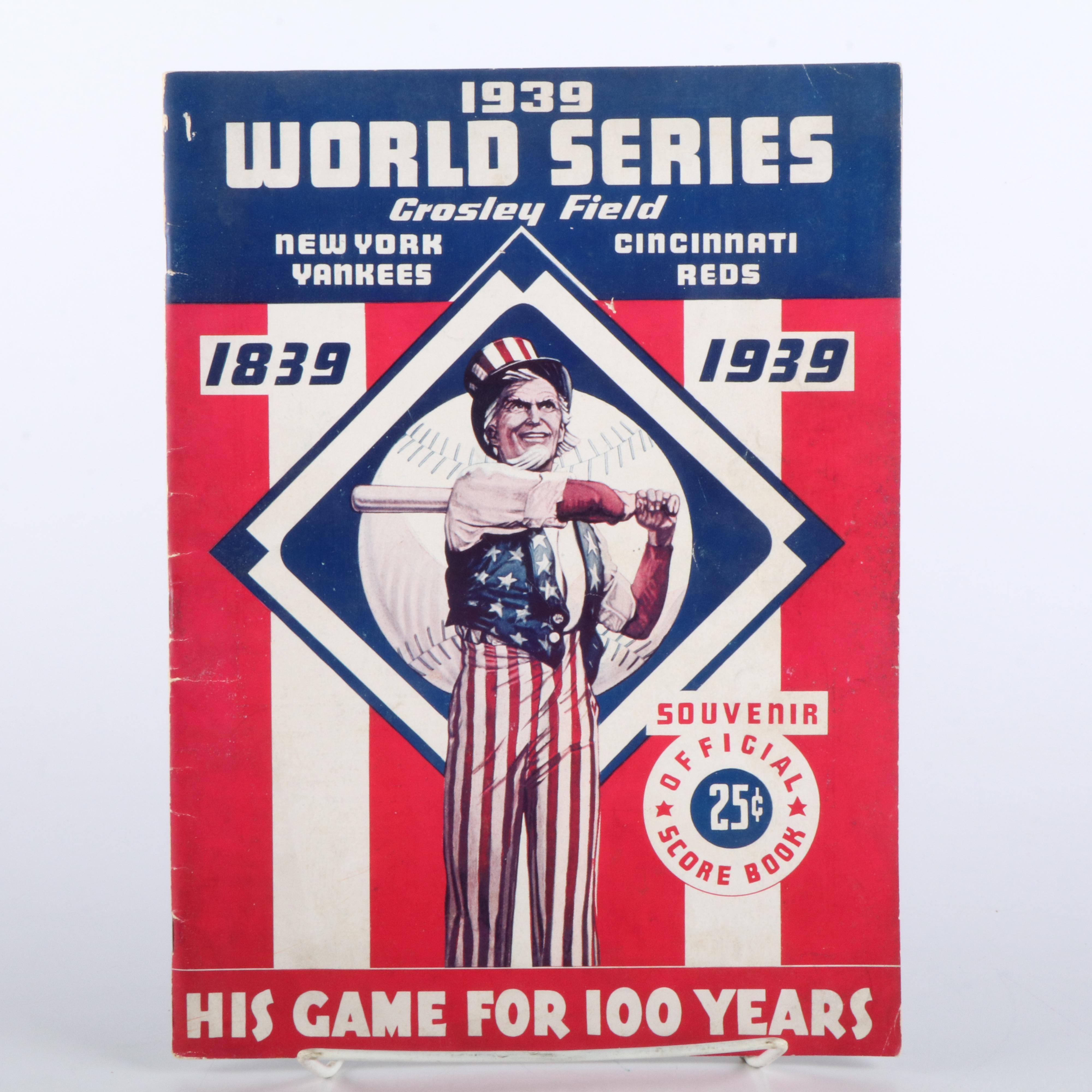 Eight Vintage Cincinnati Reds Scorebooks and Yearbooks, Incl. 1939 World Series