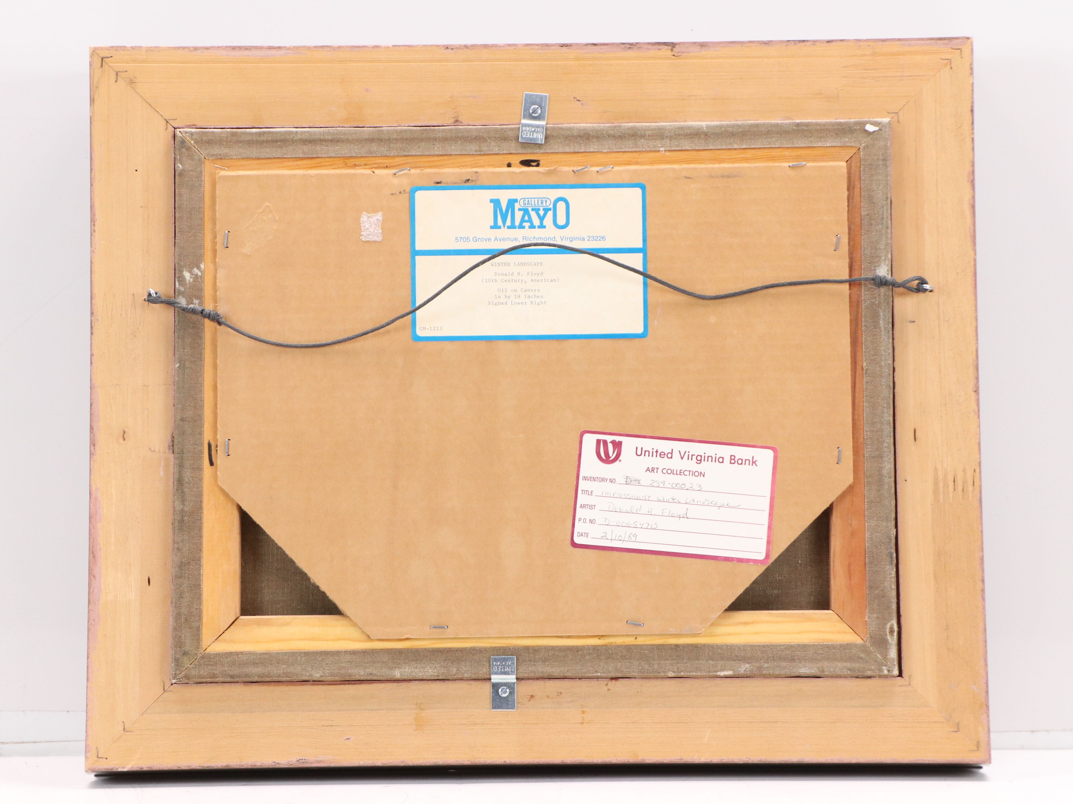 Donald H. Floyd Oil Painting "Winter Landscape," 1915