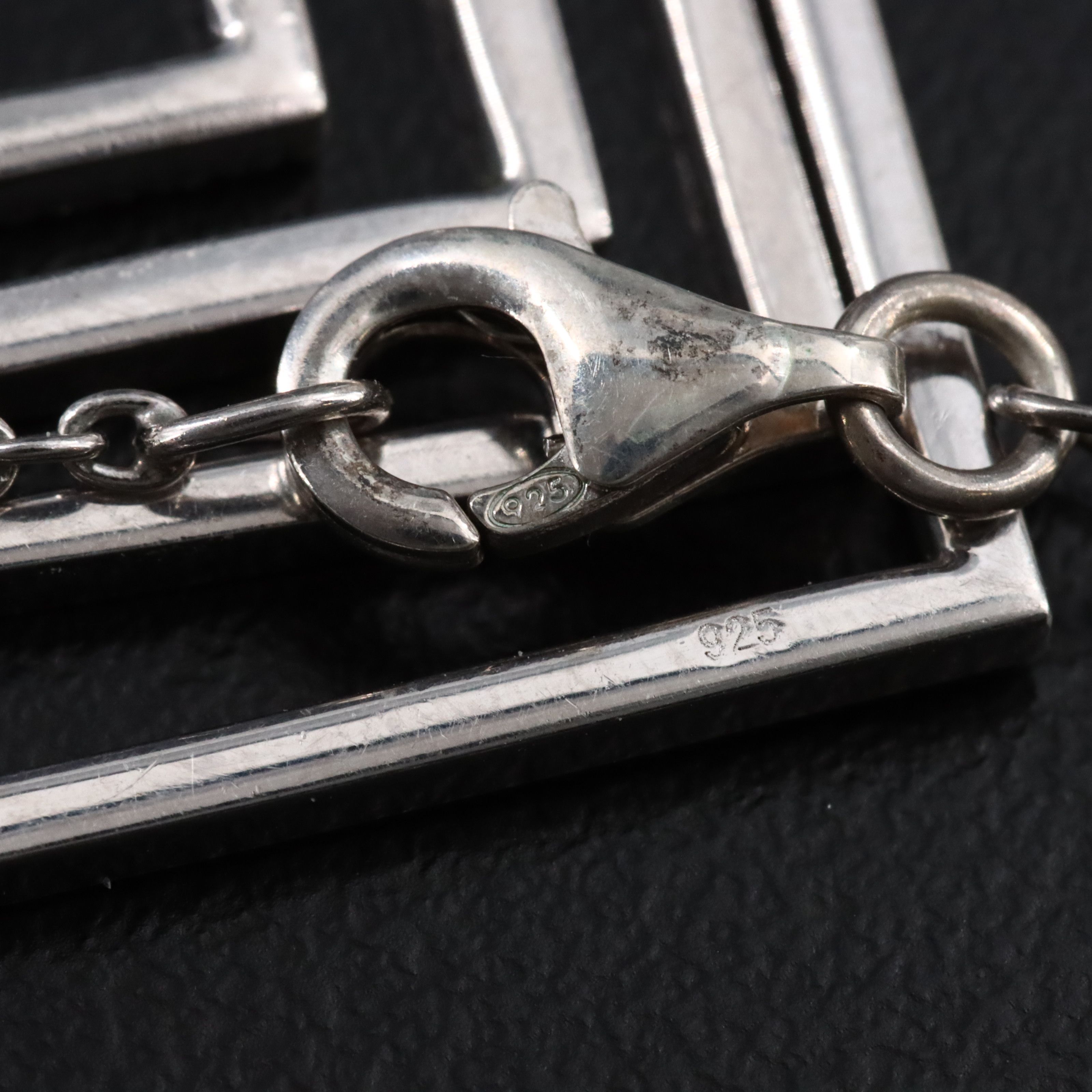 Sterling Diamond Hexagon Pendant Necklace