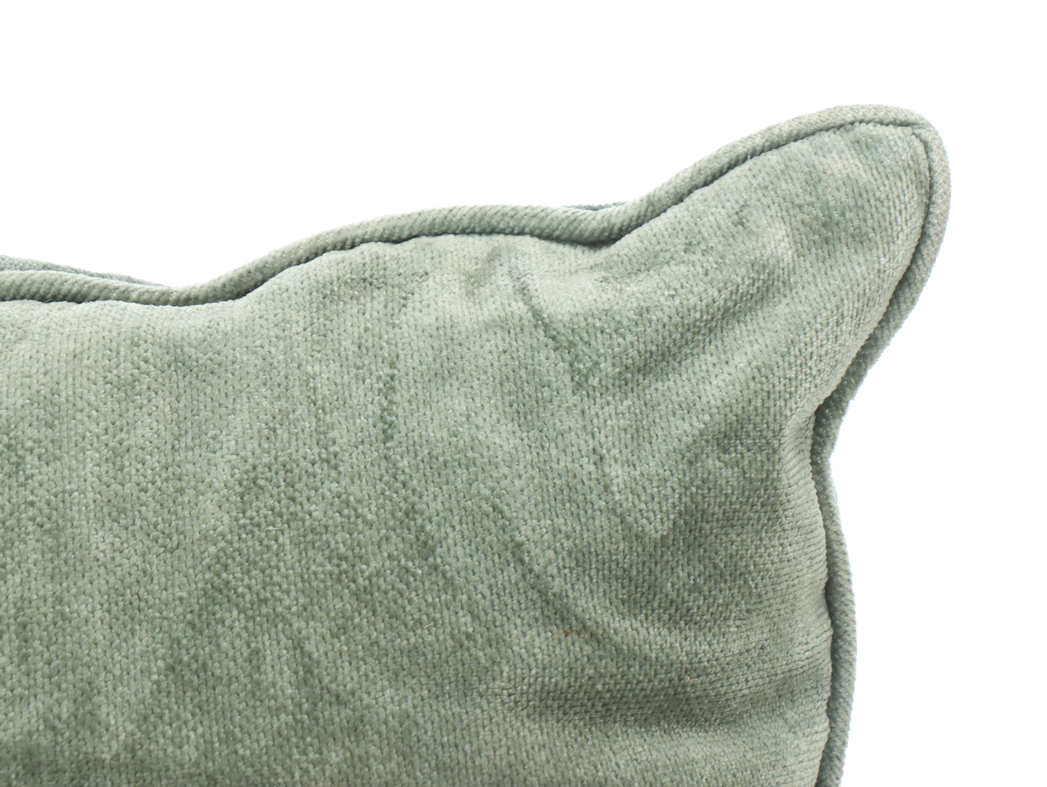 Green Polyester and Velvet Accent Pillows