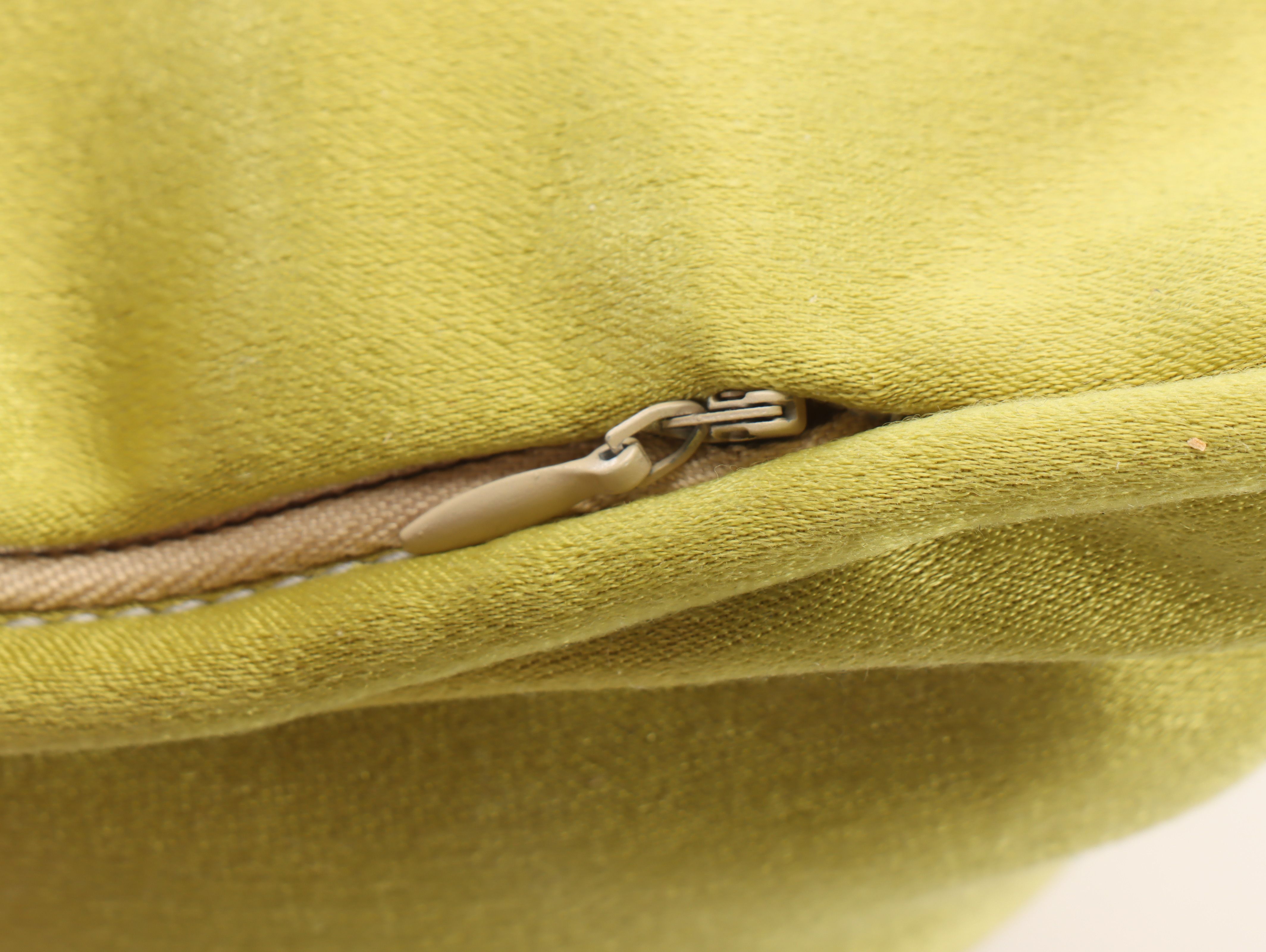 Green Polyester and Velvet Accent Pillows