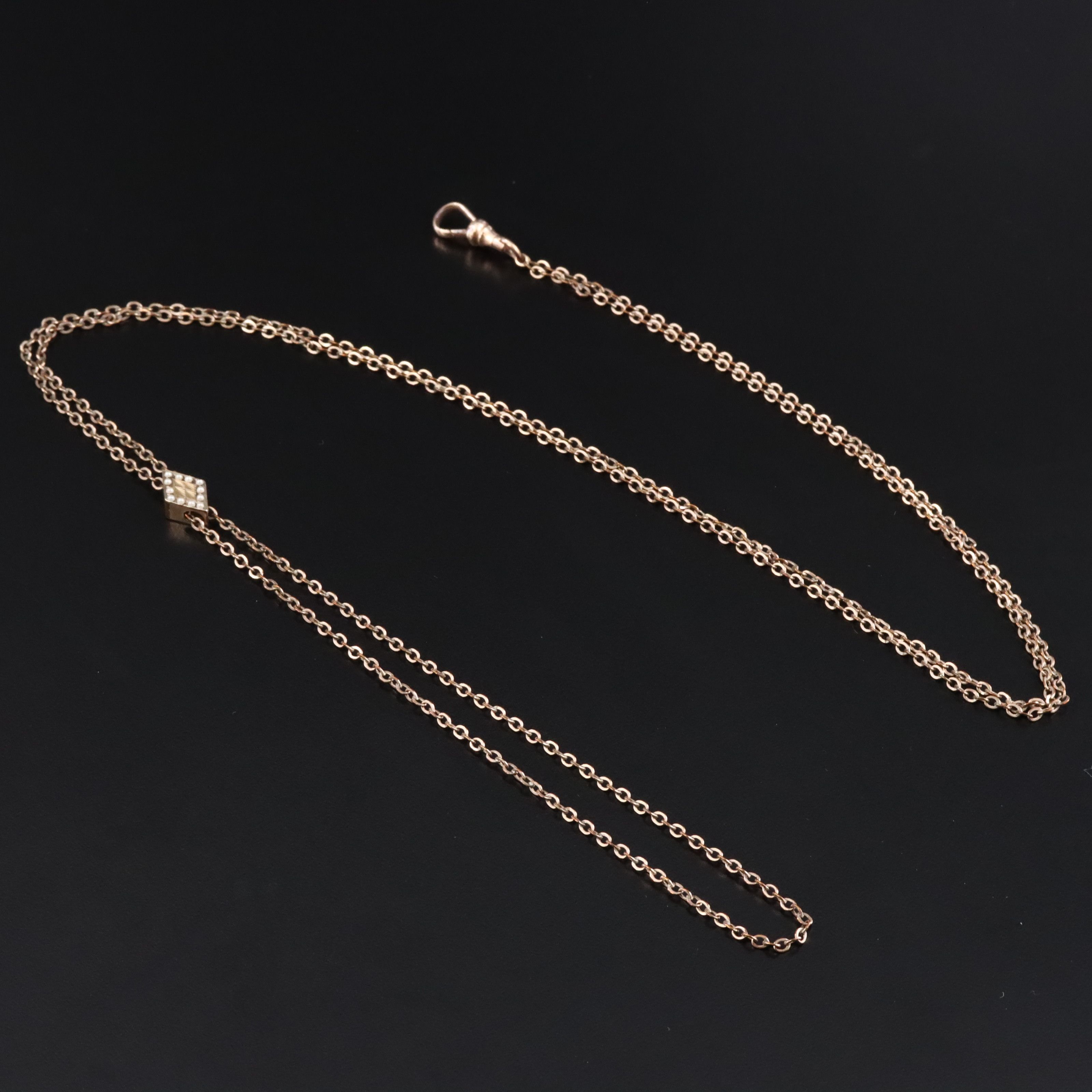 Antique Faux Pearl Watch Chain