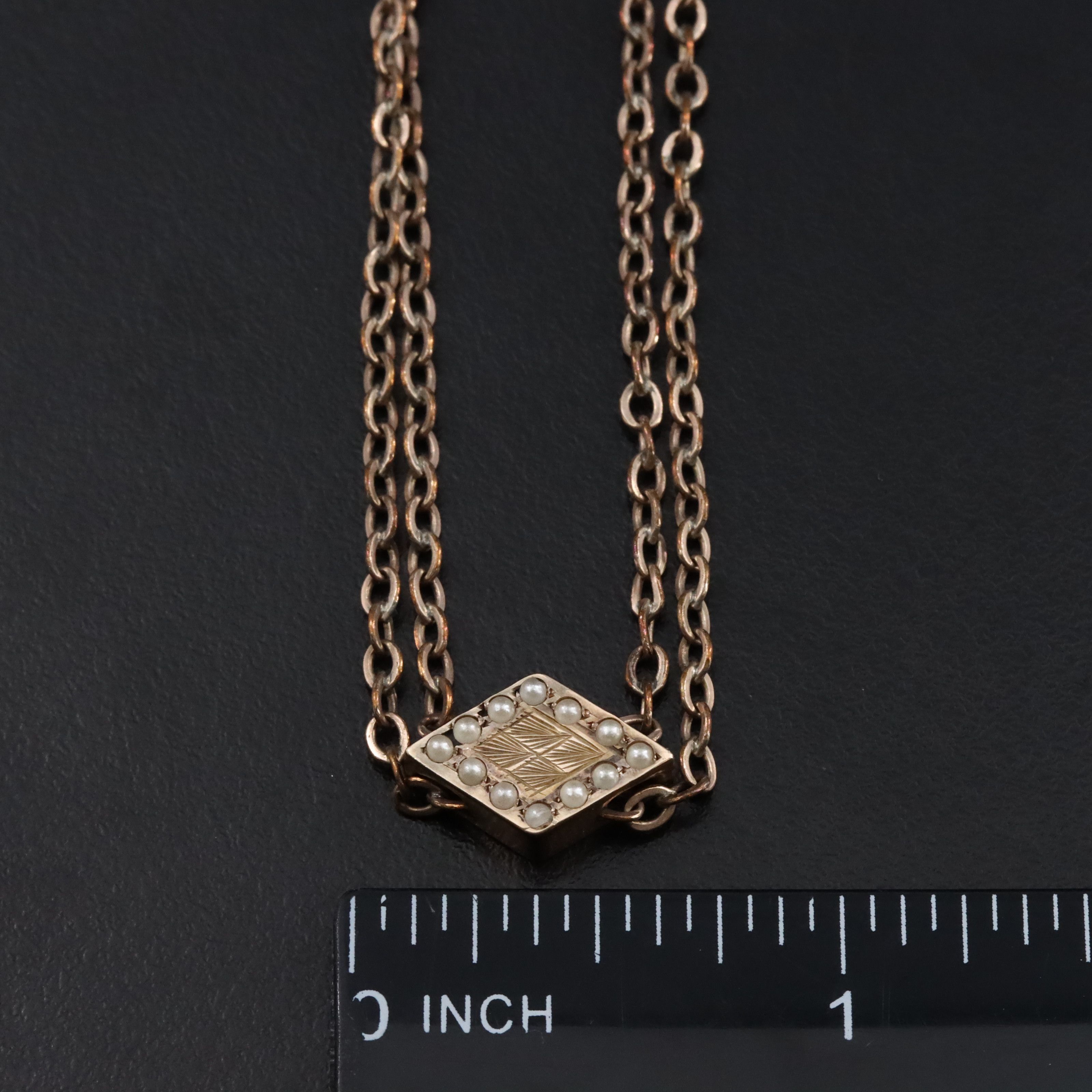 Antique Faux Pearl Watch Chain