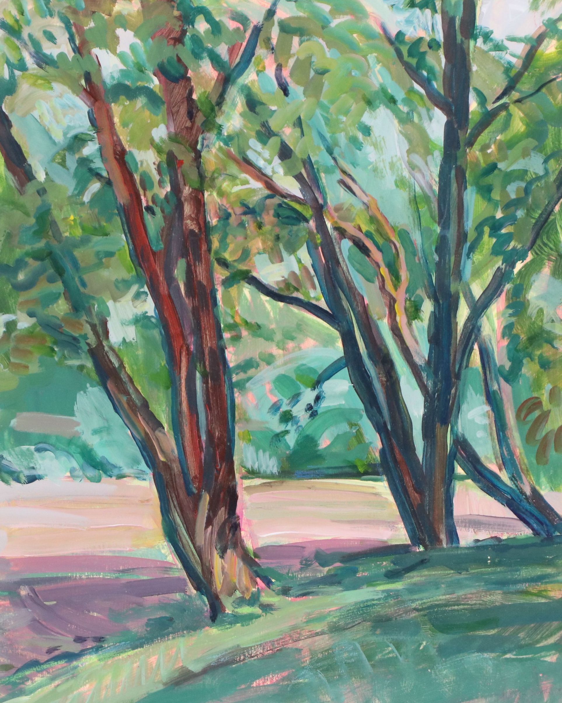 Henry Link Acrylic Landscape Painting, 1989