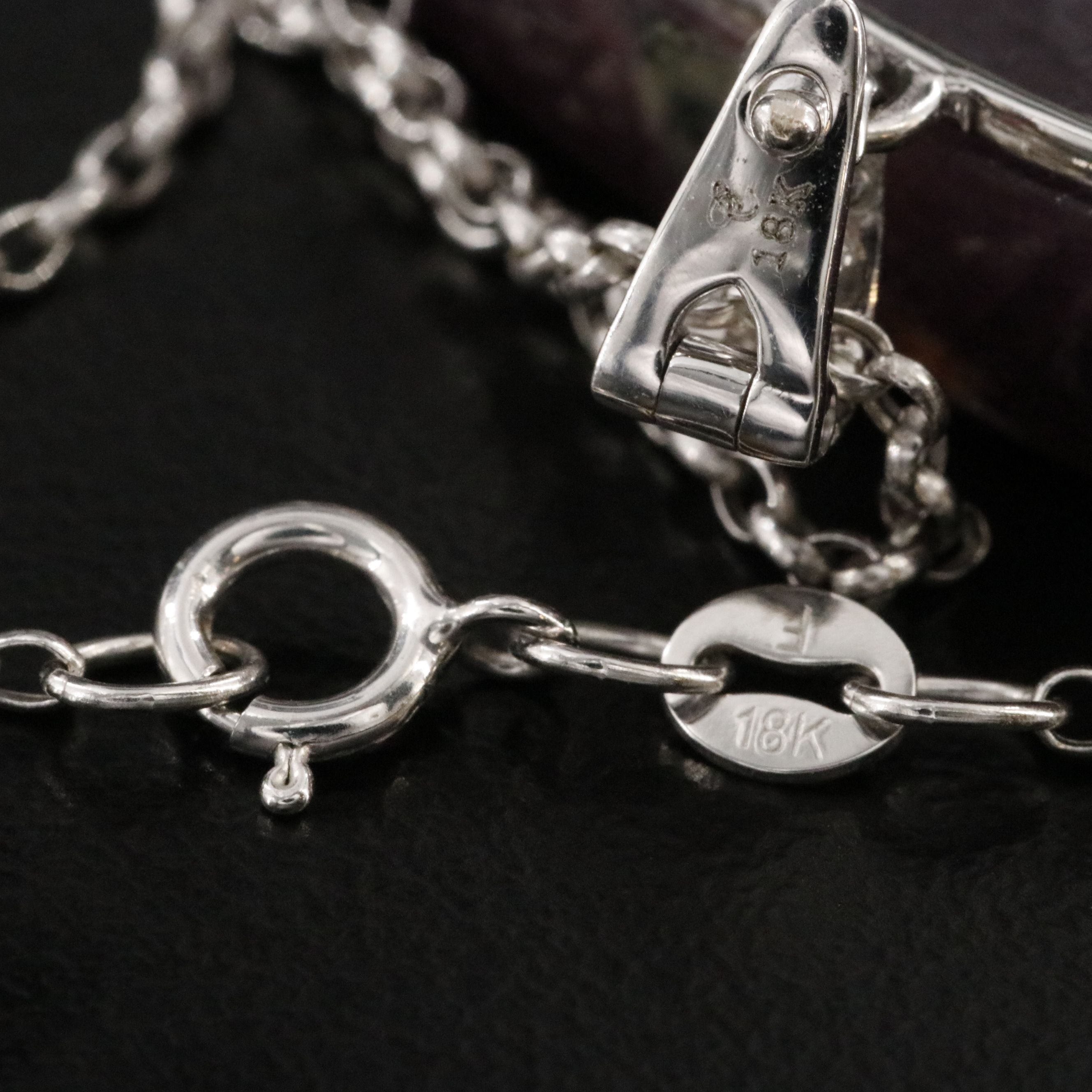 Chromia 18K Carved Ruby and Diamond Enhancer Pendant Necklace