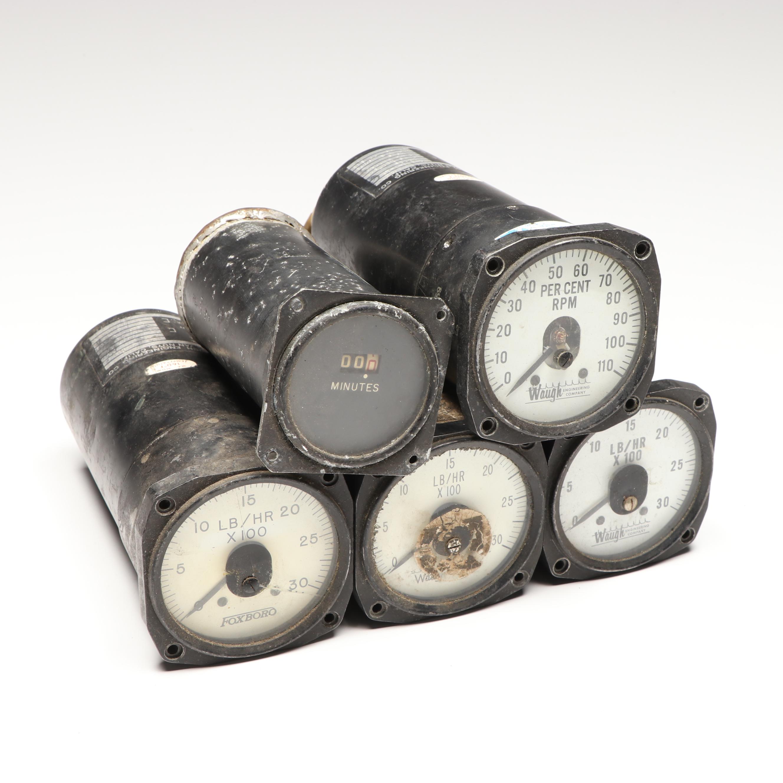 Waugh Engineering, Foxboro and A.W. Haydon Co. Aircraft Cockpit Indicators