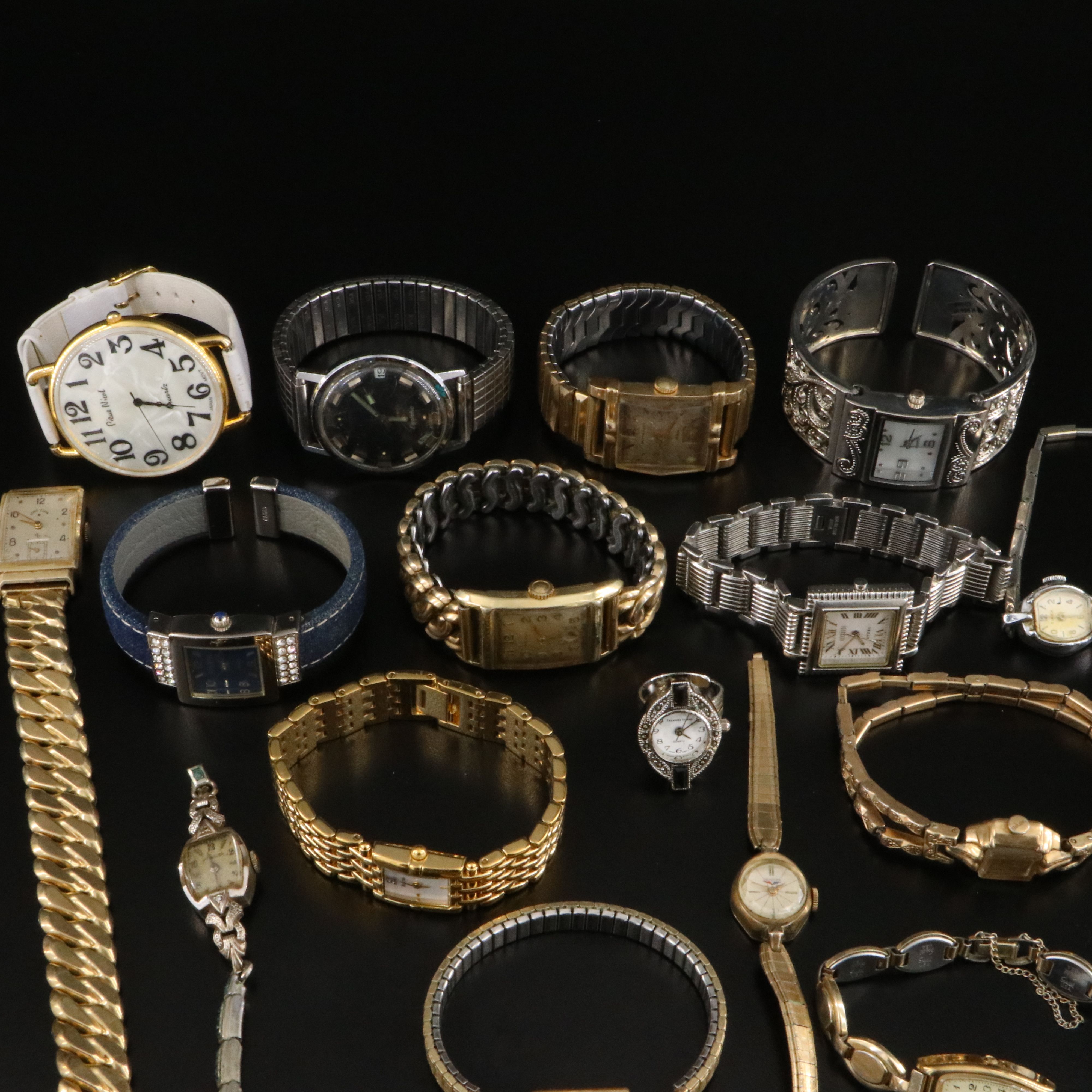 Collection of Stem Wind and Quartz Watches Featuring Bulova and Ecclissi