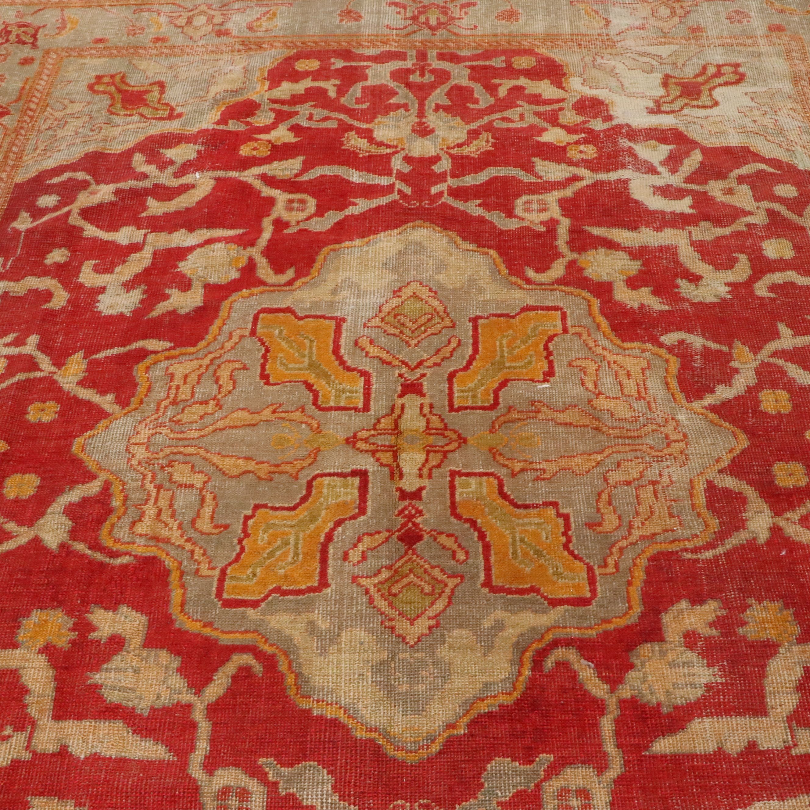 8'11 x 12'2 Hand-Knotted Turkish Oushak Room-Sized Rug