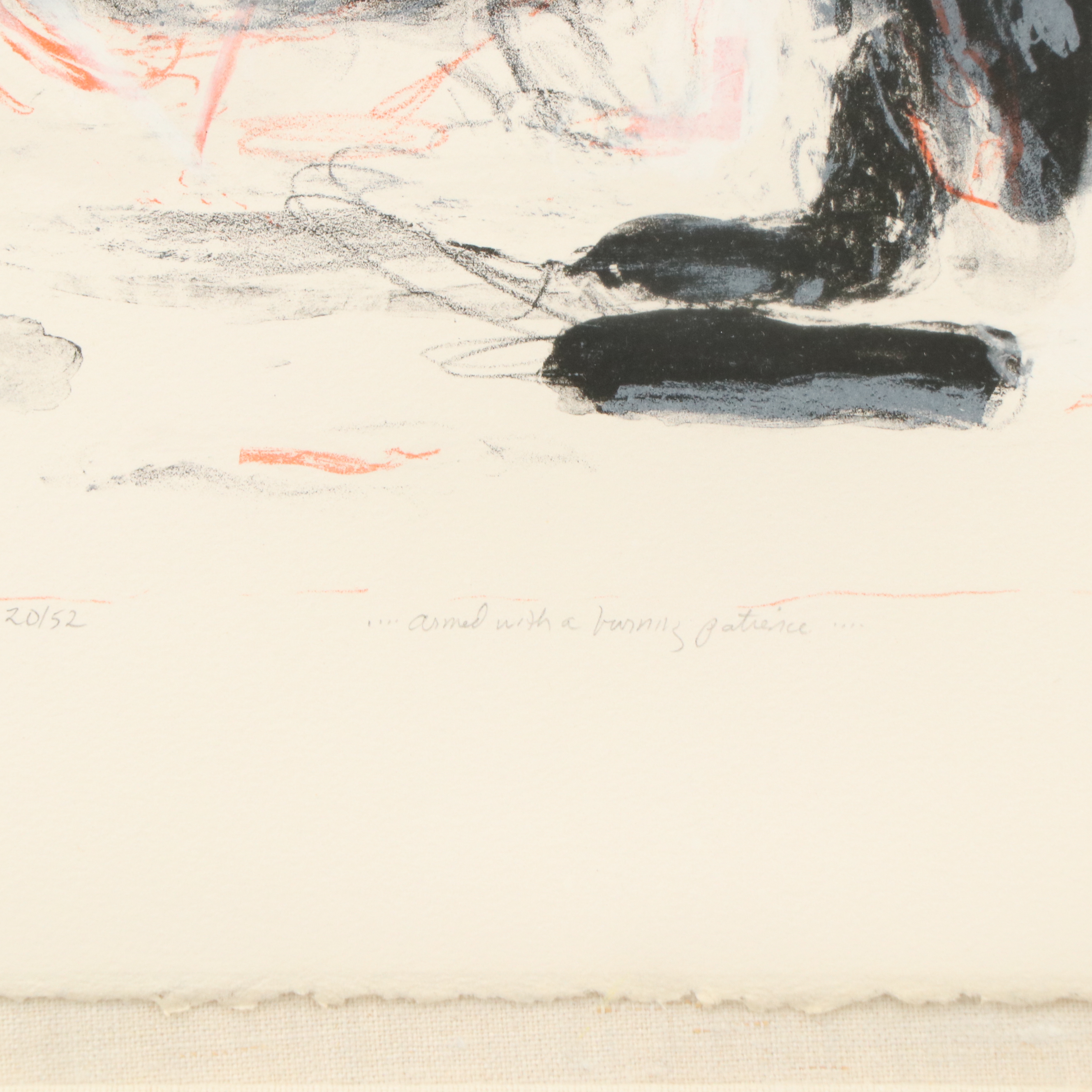 Katherine Porter Color Lithograph and Crayon "Armed with a Burning Patience"