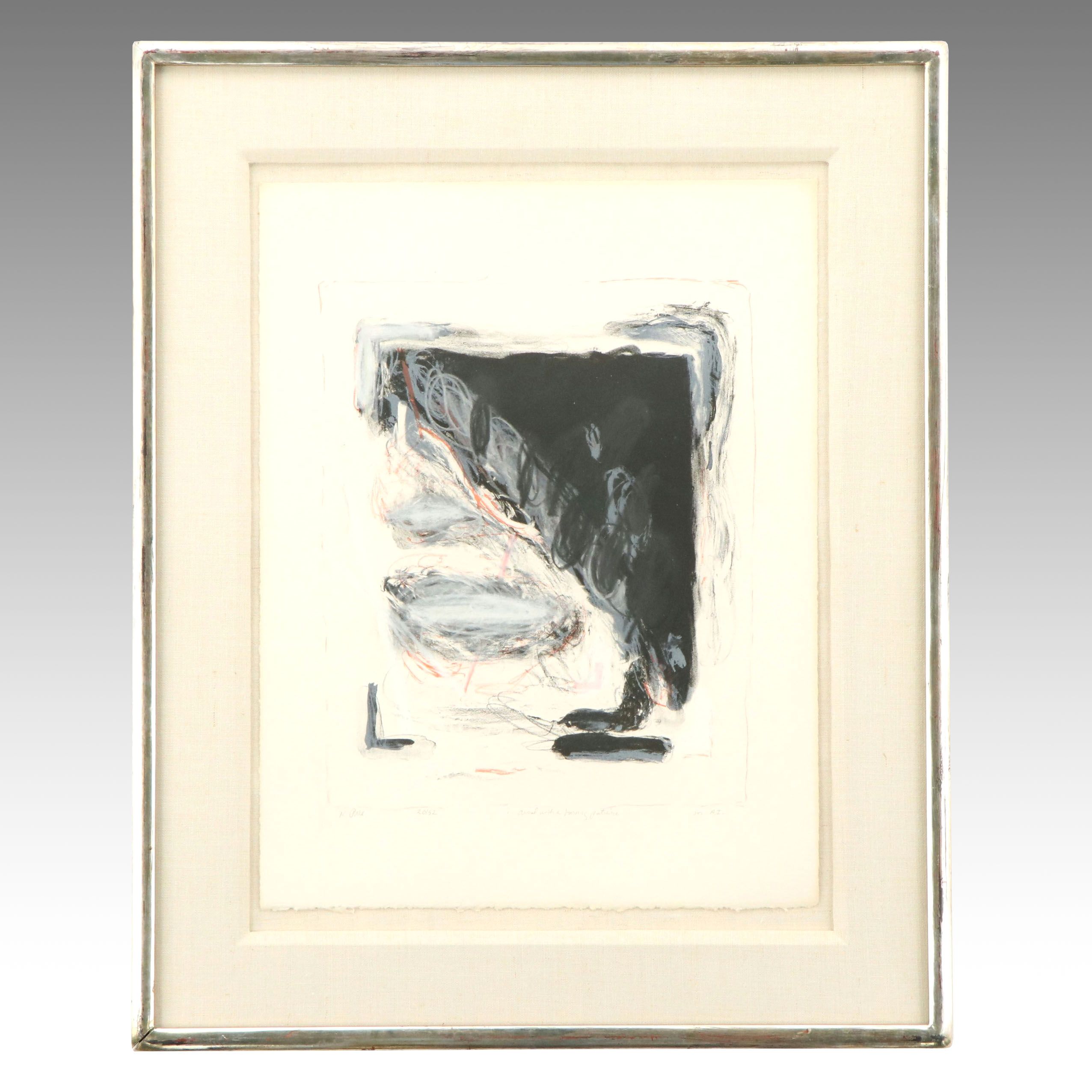 Katherine Porter Color Lithograph and Crayon "Armed with a Burning Patience"