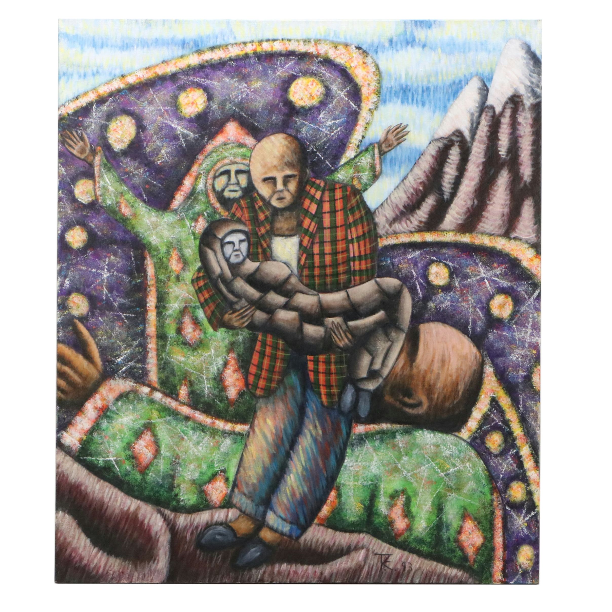 Tod Evans Acrylic Painting "Bound by Tradition," 1993