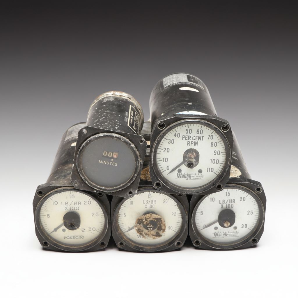Waugh Engineering, Foxboro and A.W. Haydon Co. Aircraft Cockpit Indicators
