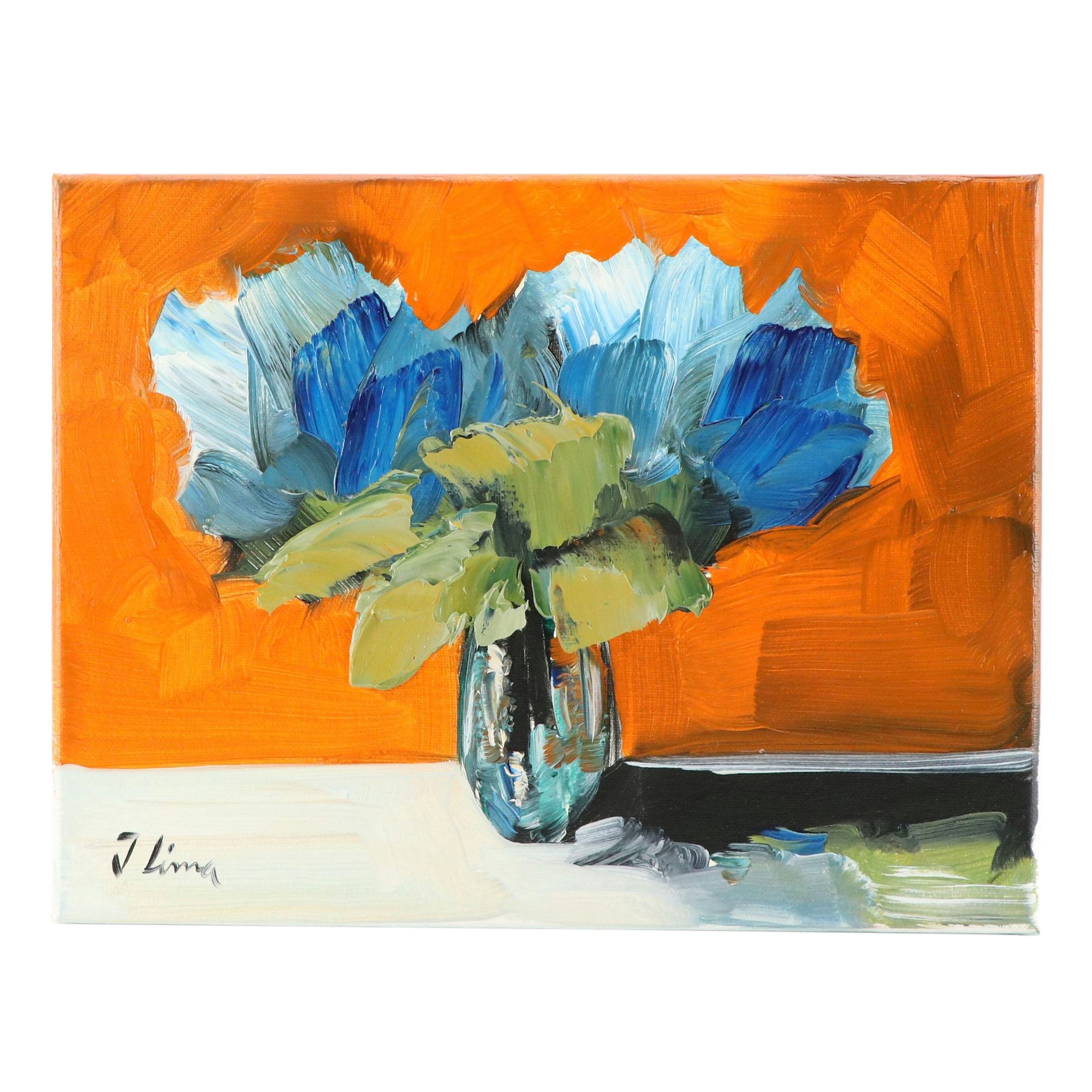 José M. Lima Floral Still Life Oil Painting, 2026
