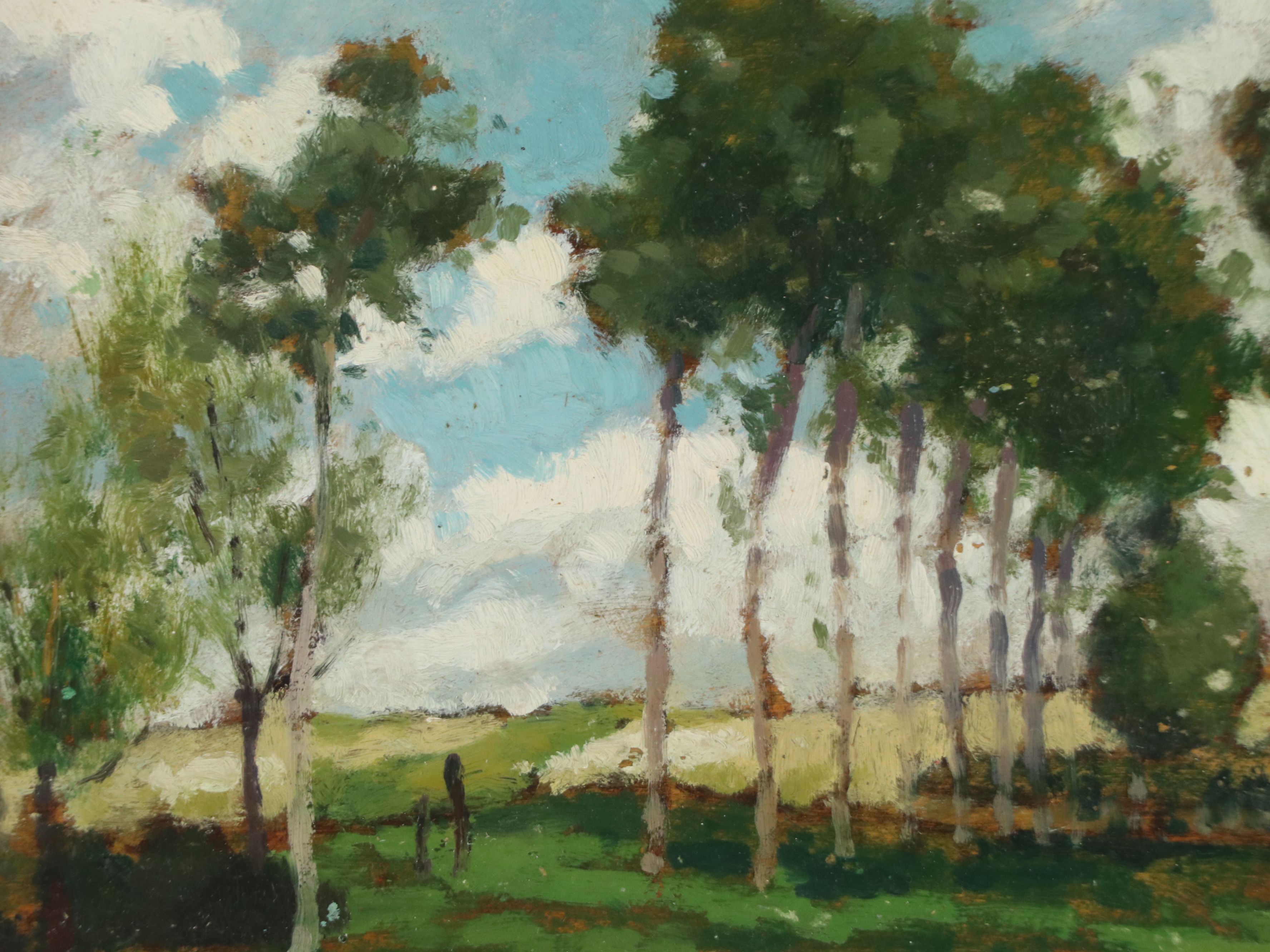 George Elmer Brown Oil Painting "Landscape with Trees," Early to Mid-20th C.