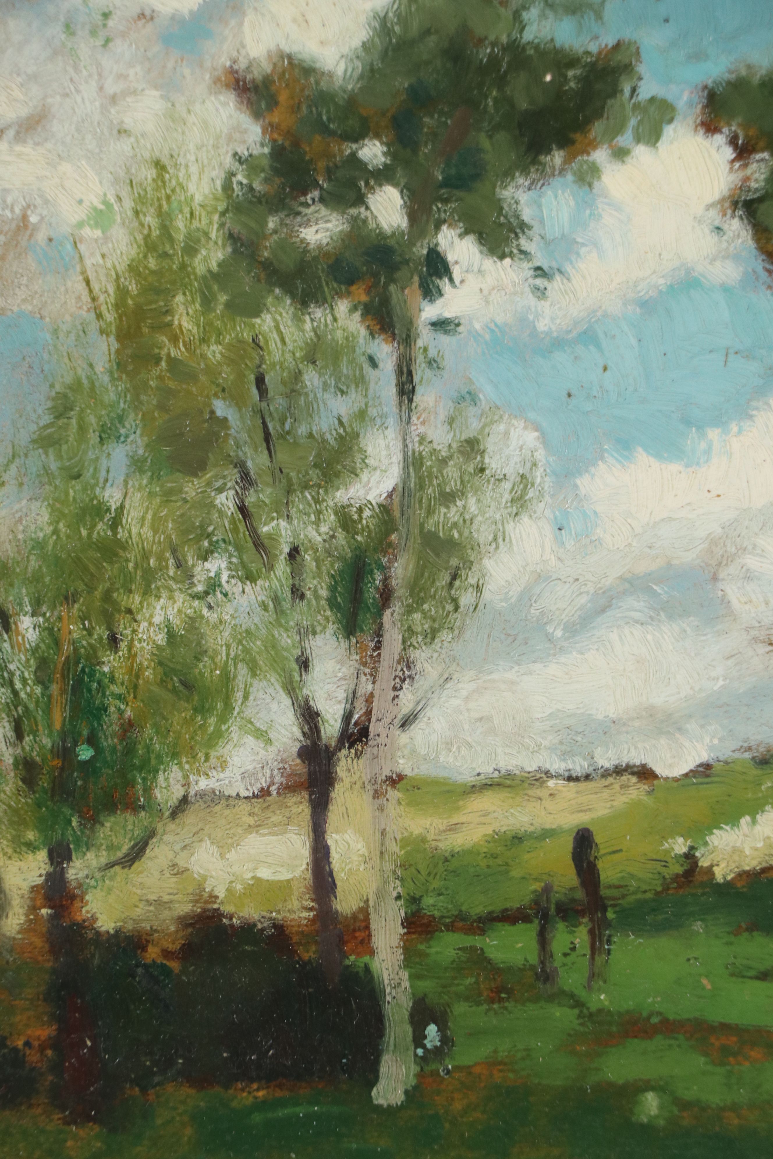 George Elmer Brown Oil Painting "Landscape with Trees," Early to Mid-20th C.
