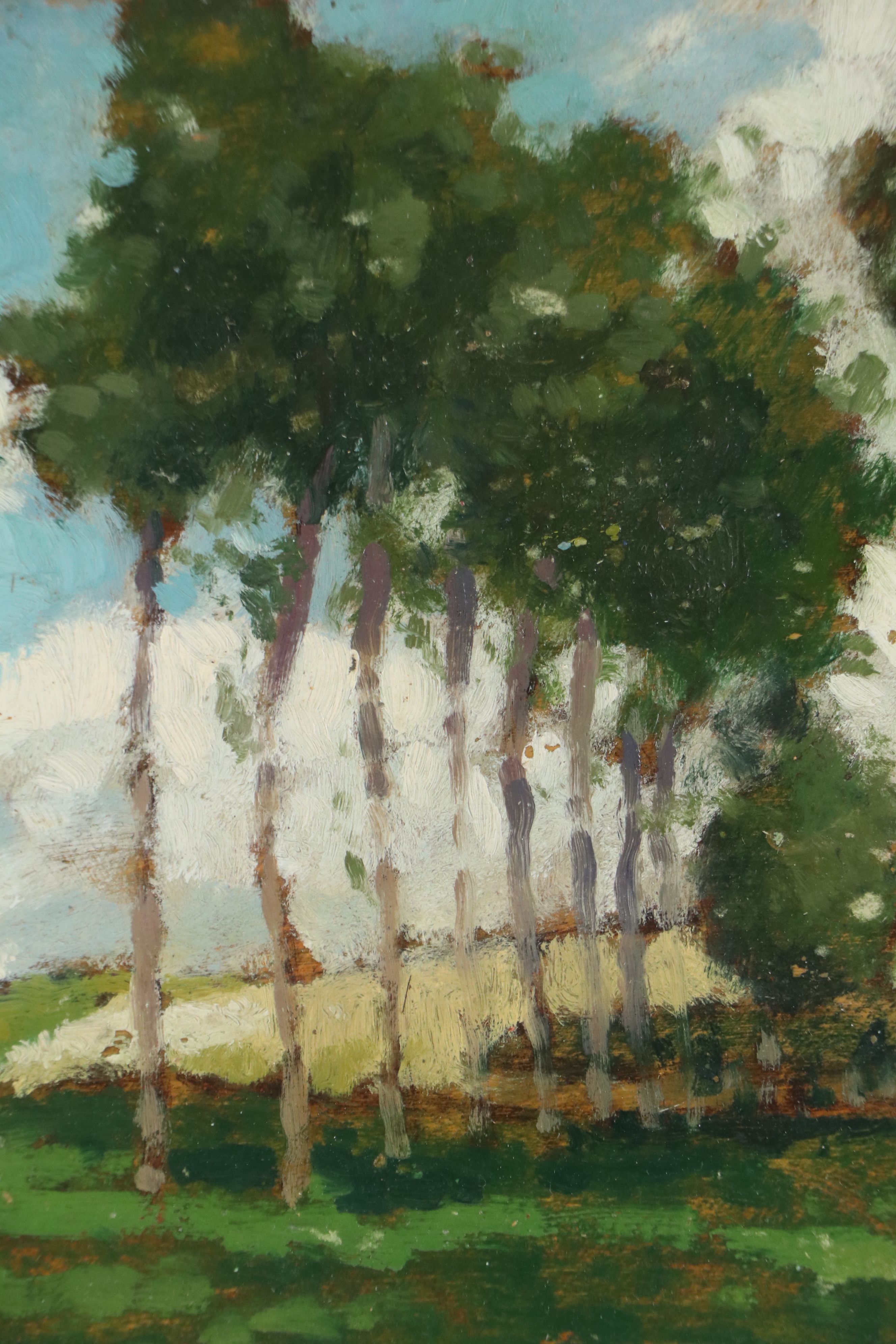 George Elmer Brown Oil Painting "Landscape with Trees," Early to Mid-20th C.