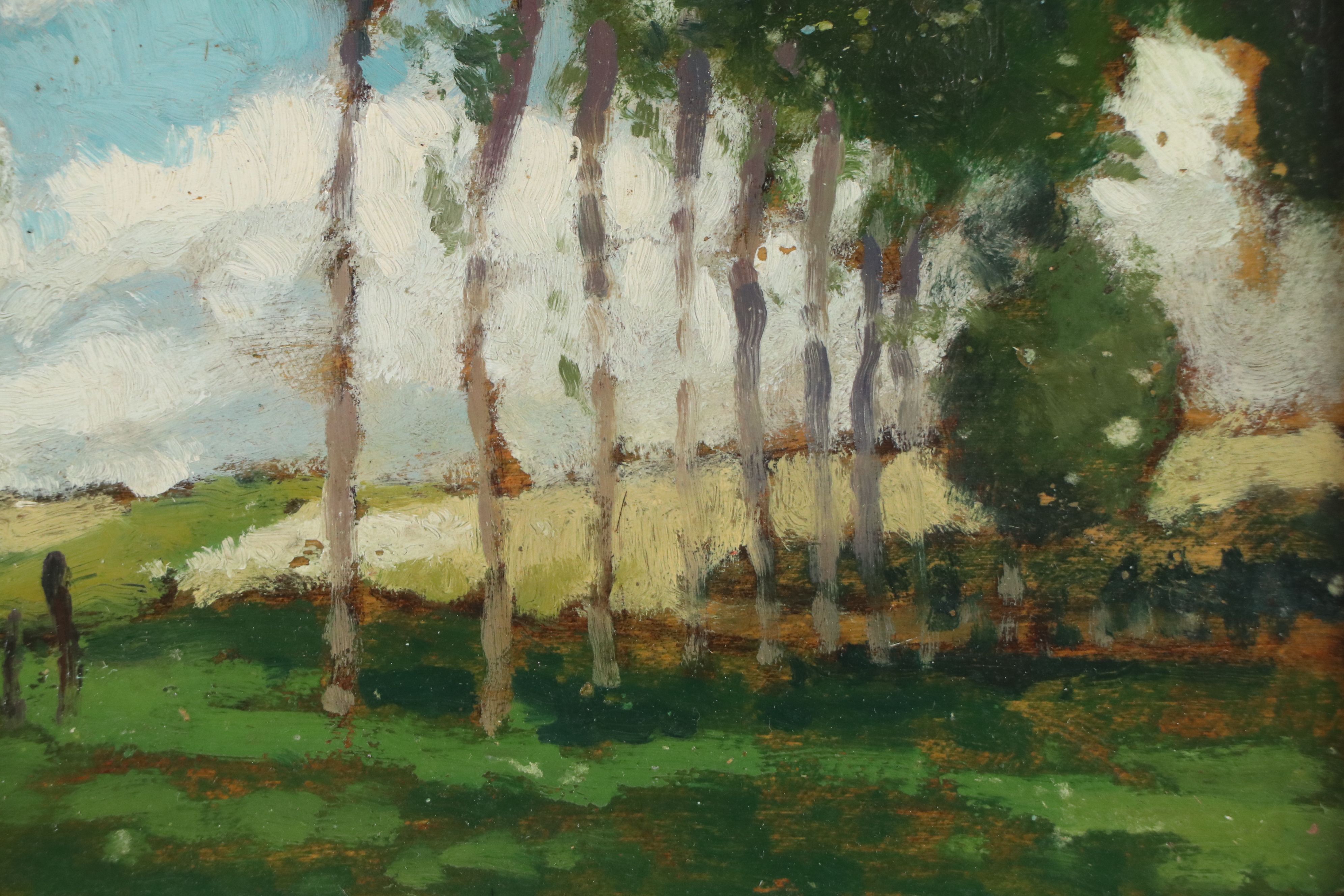 George Elmer Brown Oil Painting "Landscape with Trees," Early to Mid-20th C.