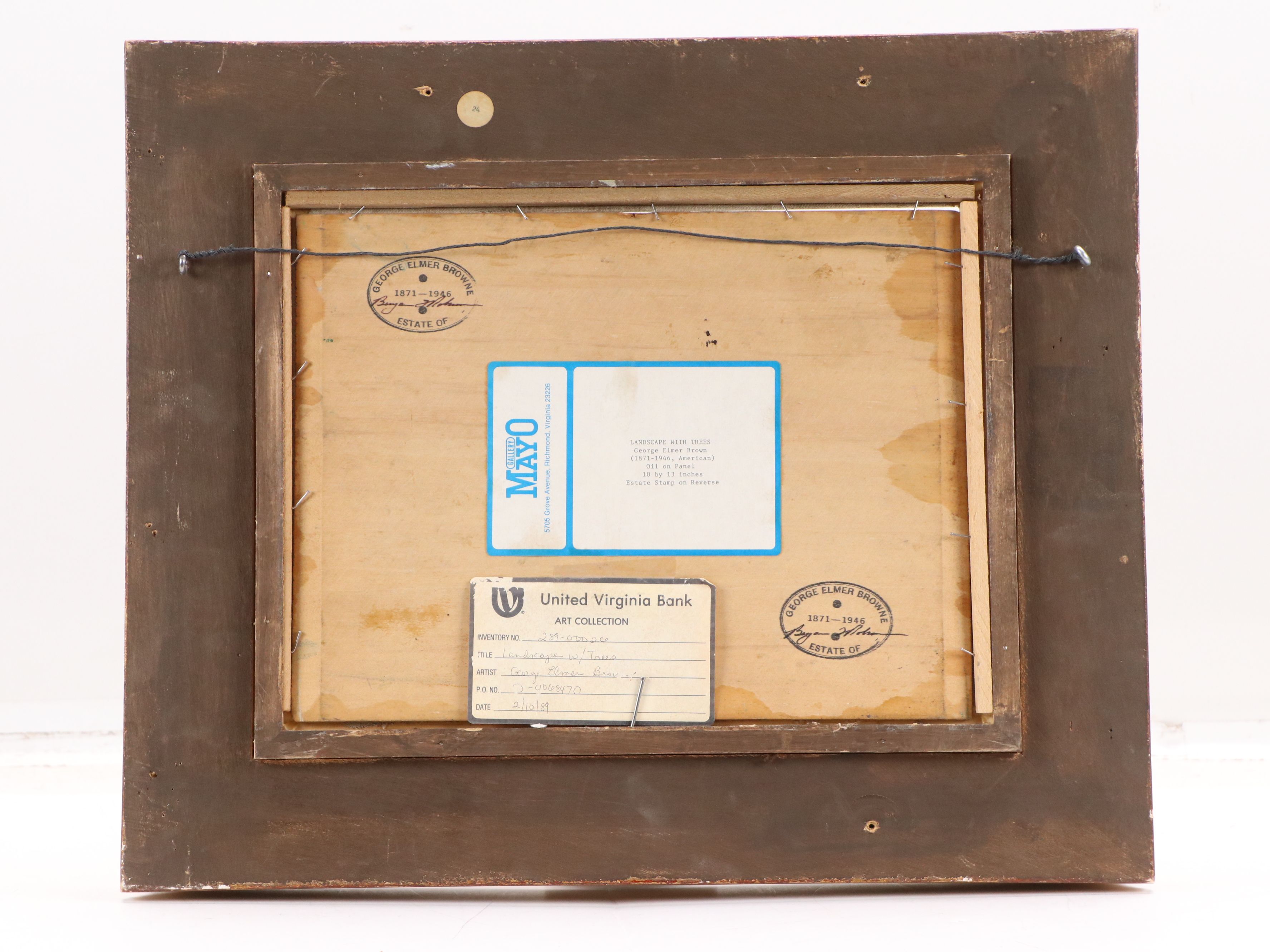 George Elmer Brown Oil Painting "Landscape with Trees," Early to Mid-20th C.