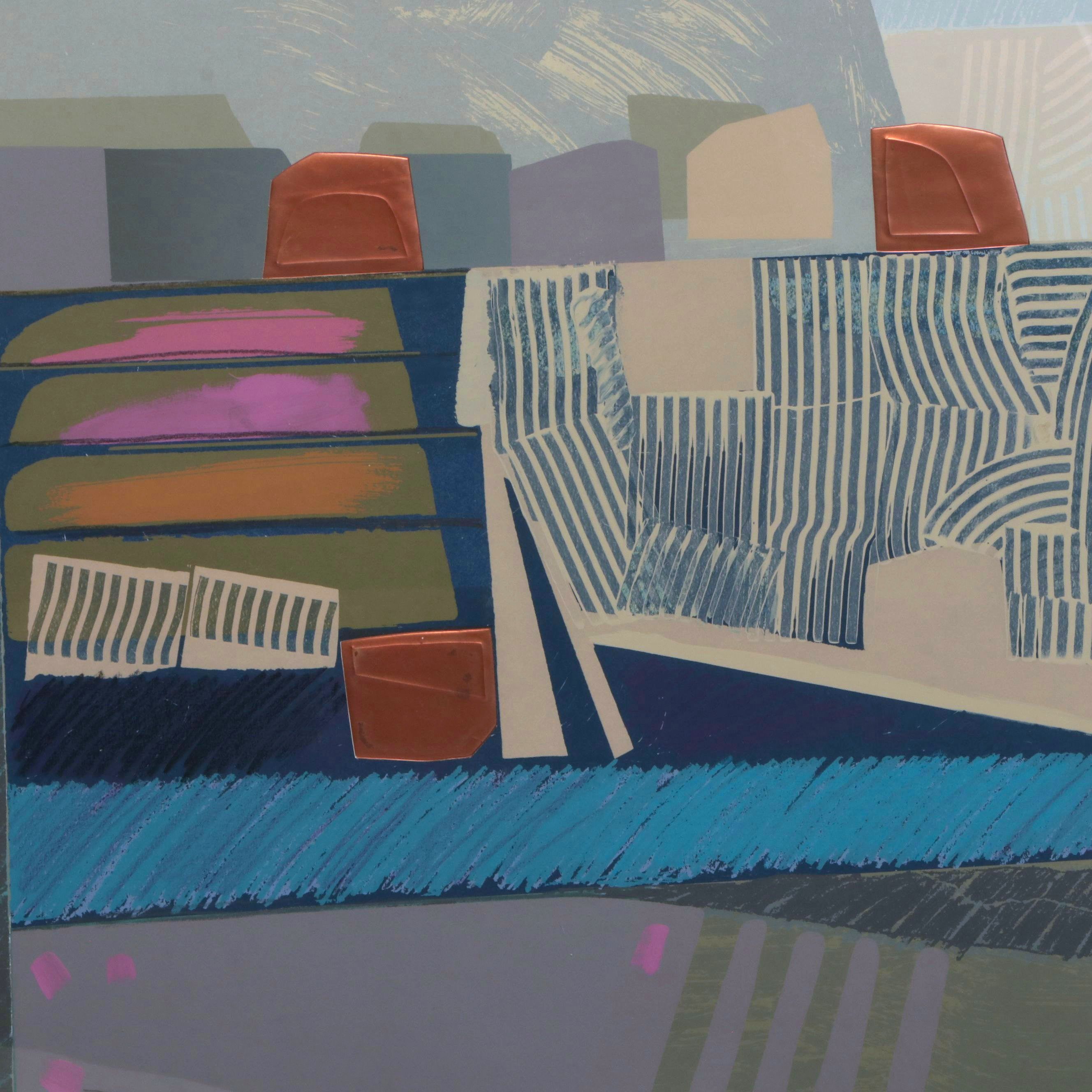 Monumental Silkscreen on Paper of Abstract Composition,  Late 20th/21st Century