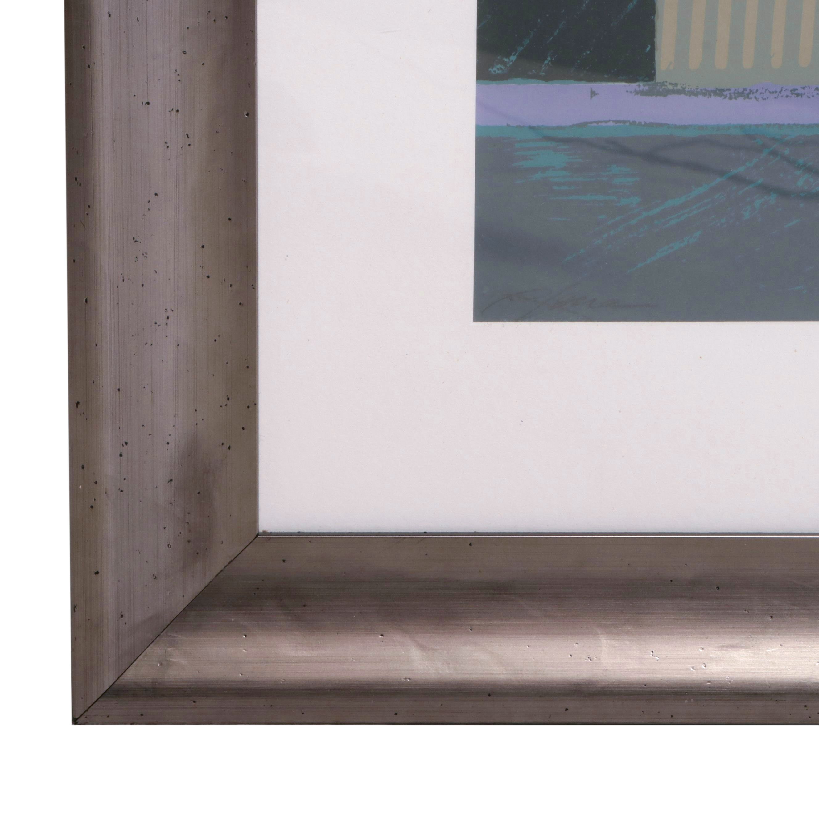 Monumental Silkscreen on Paper of Abstract Composition,  Late 20th/21st Century