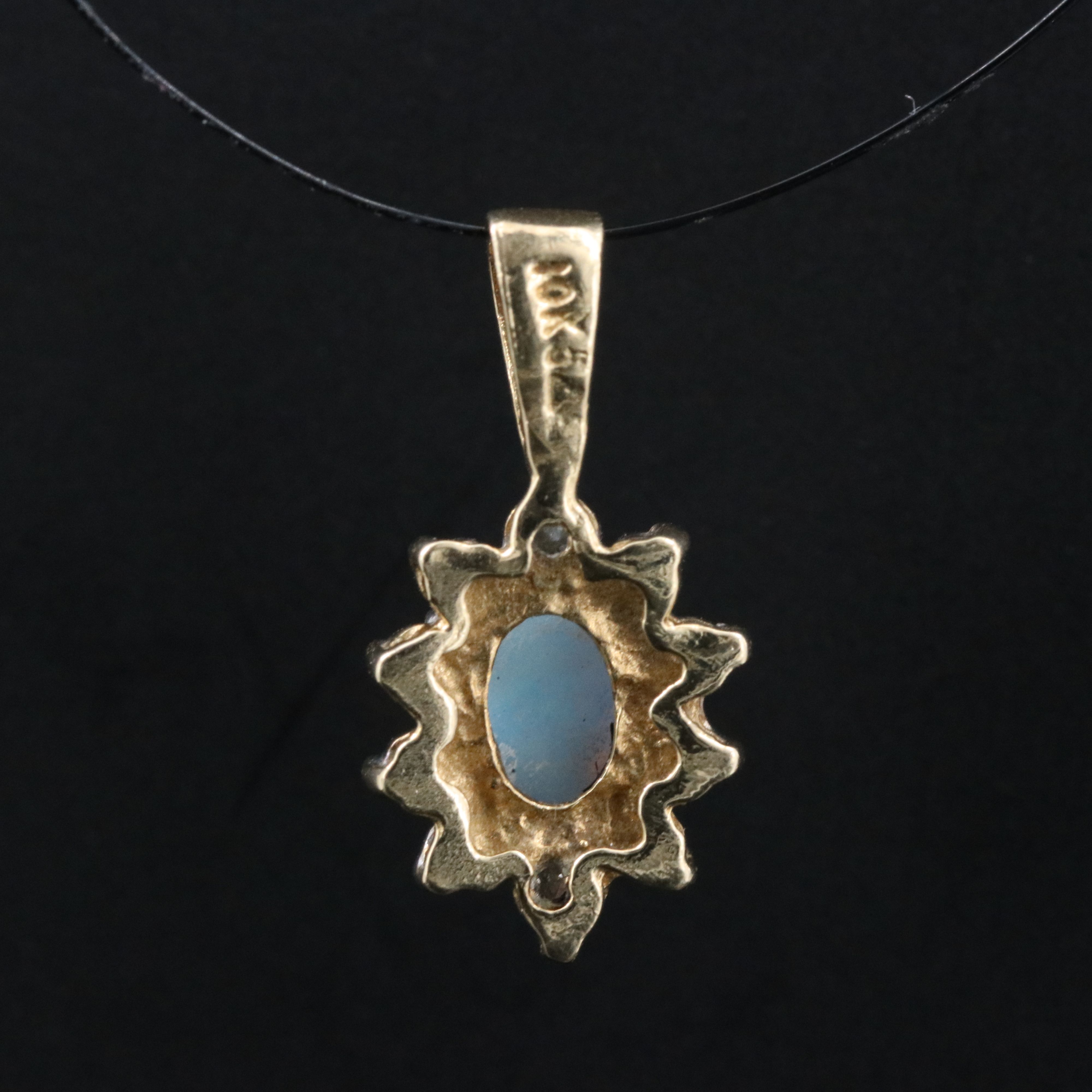 10K Opal and Diamond Pendant
