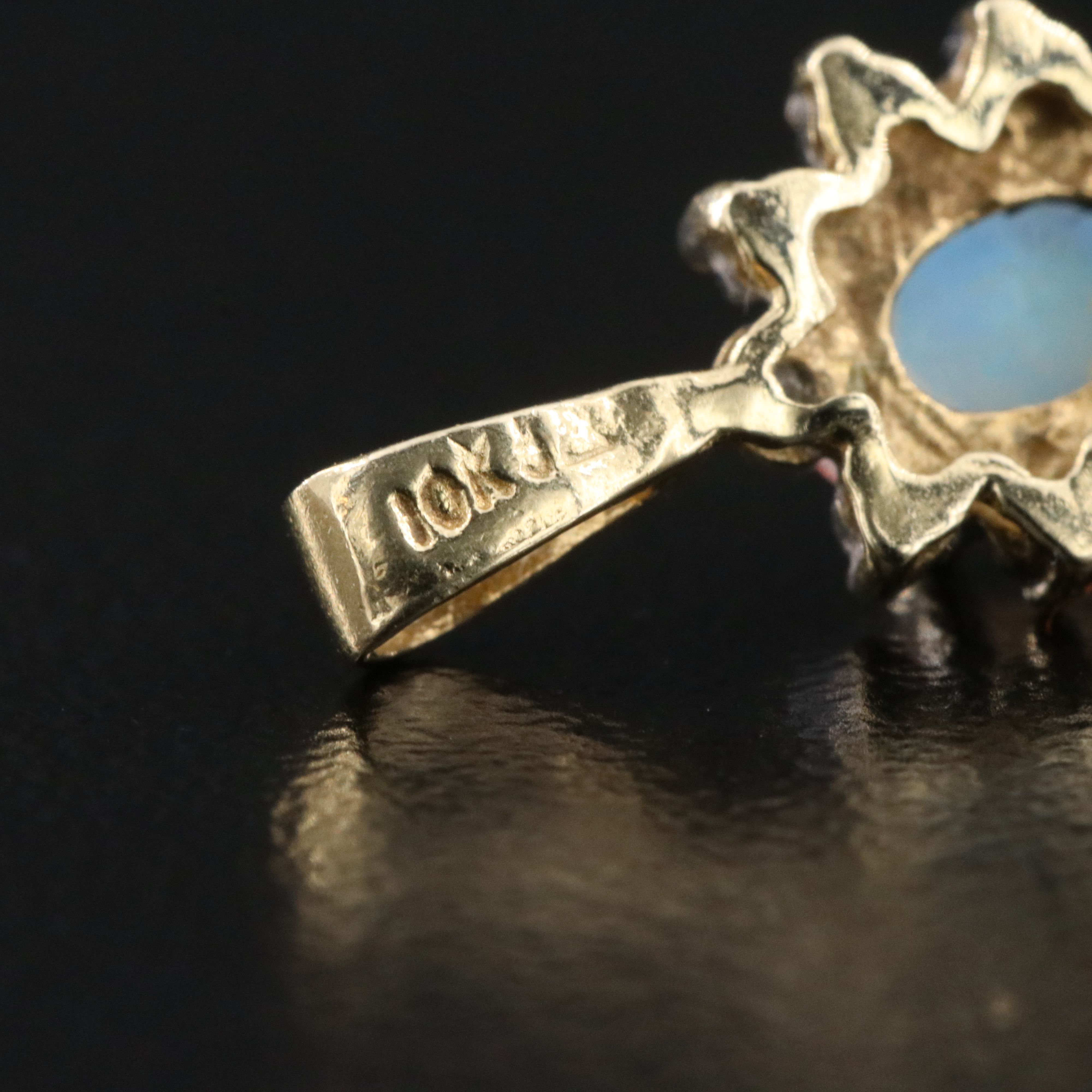 10K Opal and Diamond Pendant