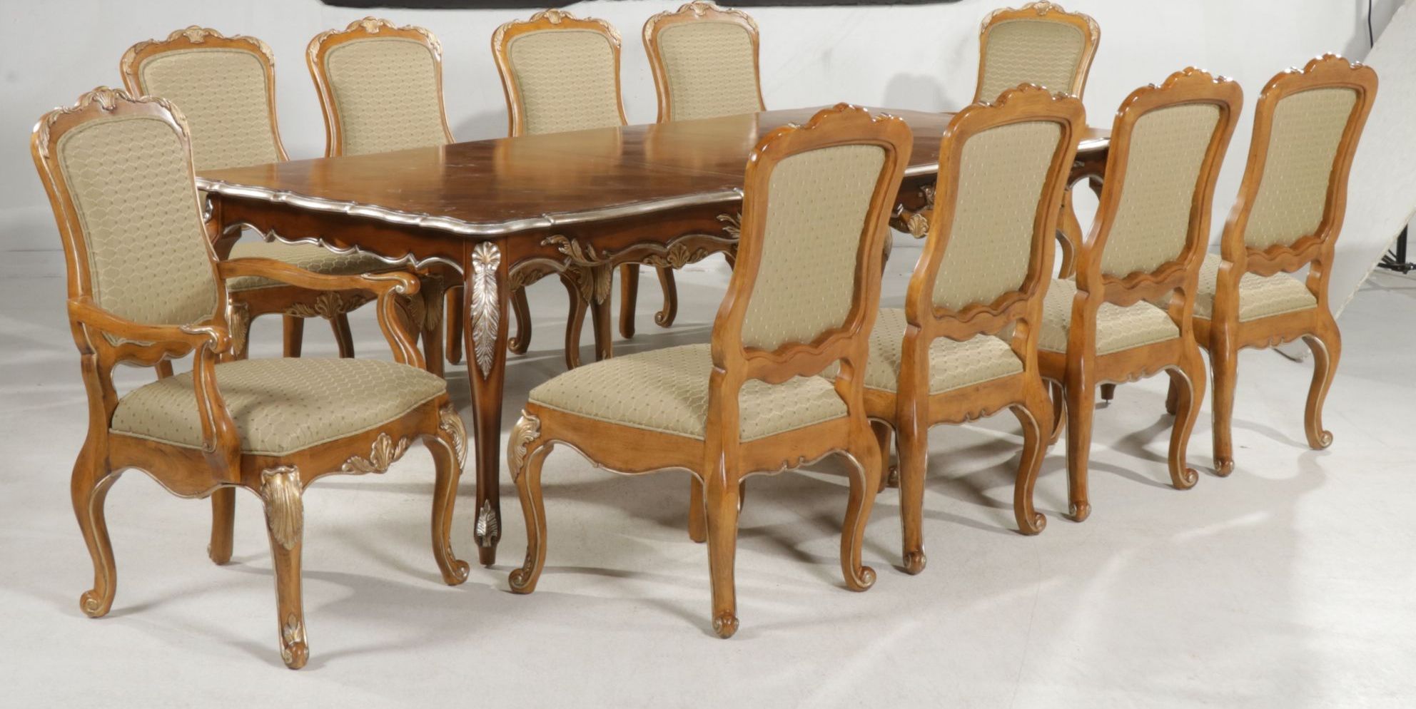 Century Furniture Louis XV Style Dining Room Set with Ten Chairs